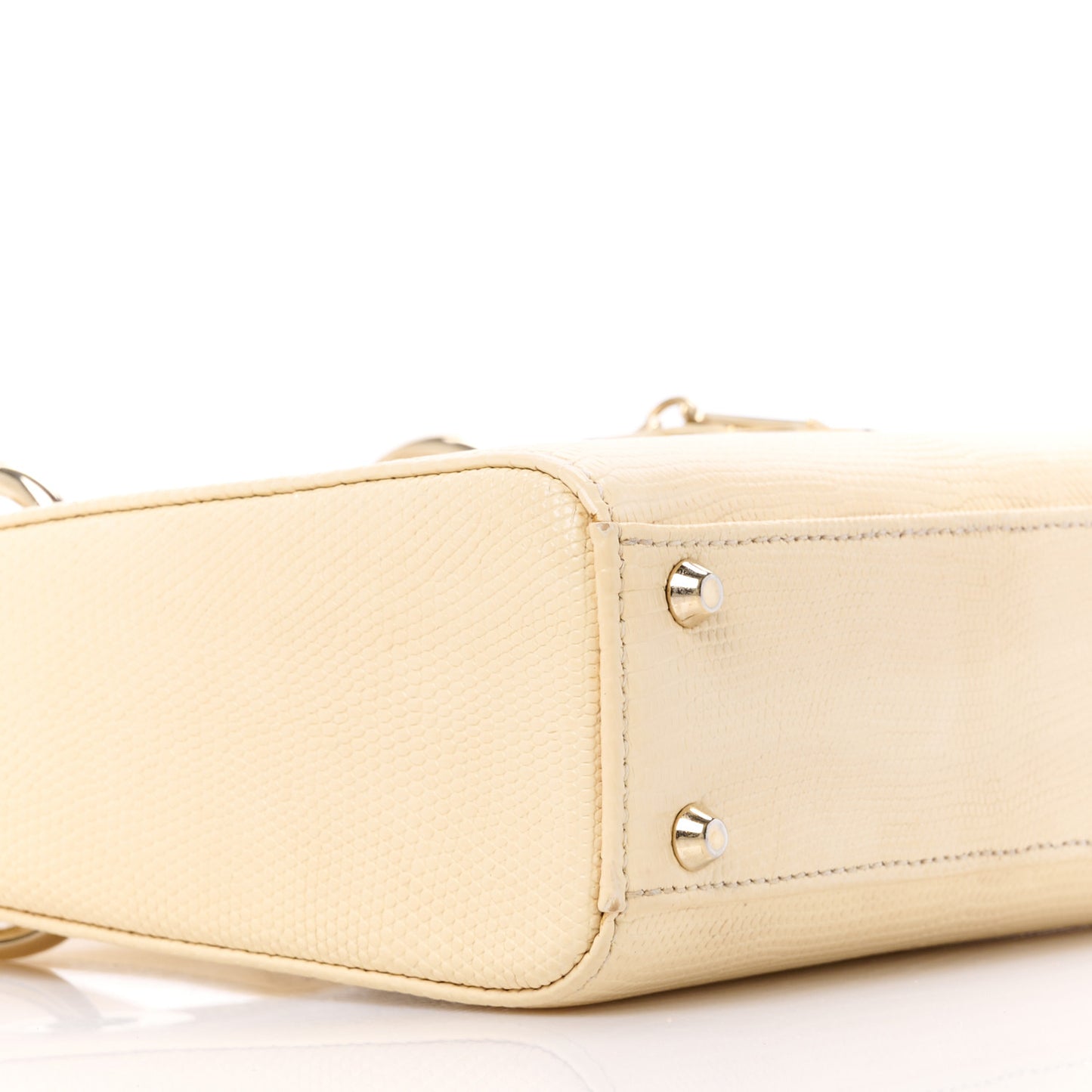 Lizard Mini Lady Dior White