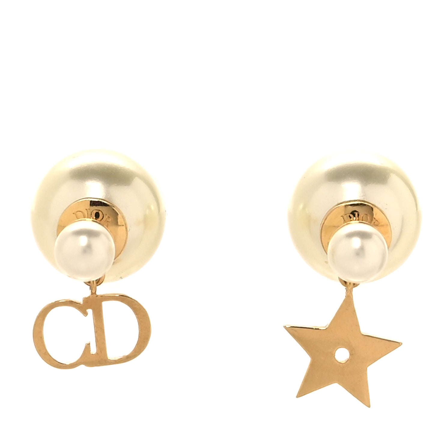 Pearl Mise En Dior Logo Tribal Earrings