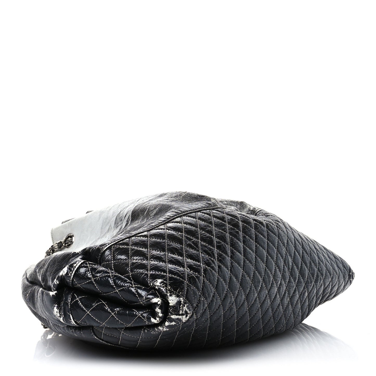 Vinyl Quilted Melrose Degrade Tote Black