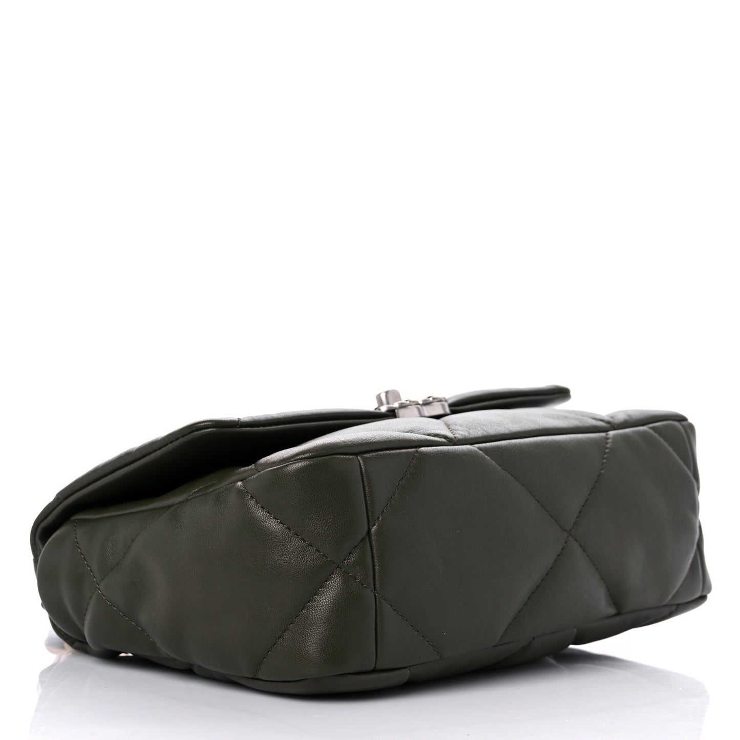 Lambskin Quilted Medium Chanel 19 Flap Khaki