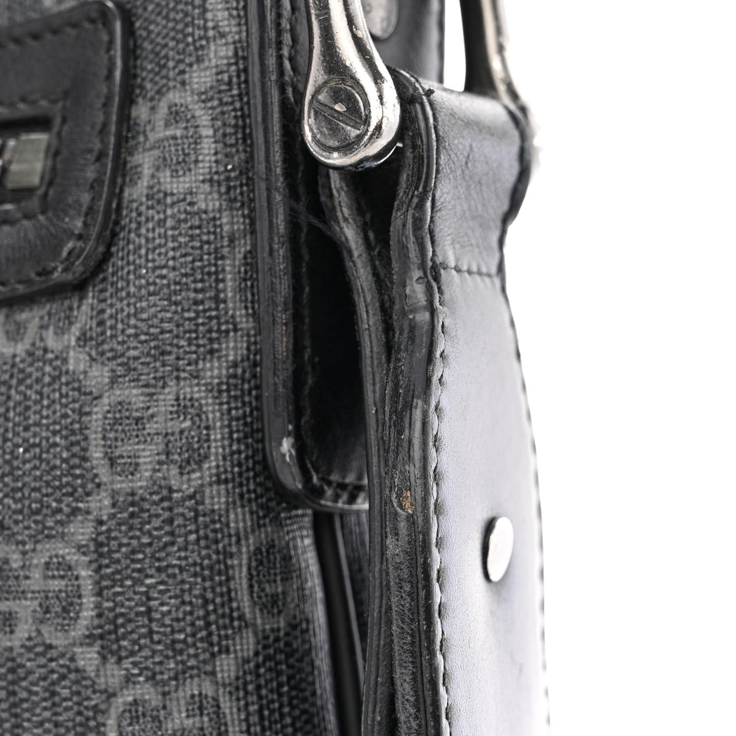 GG Supreme Monogram Crossbody Messenger Bag Black Grey