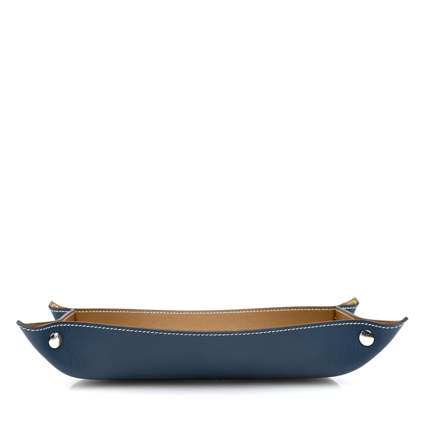 Taurillon Mises et Relances H Evelyne Pencil Case Kraft Bleu Regate