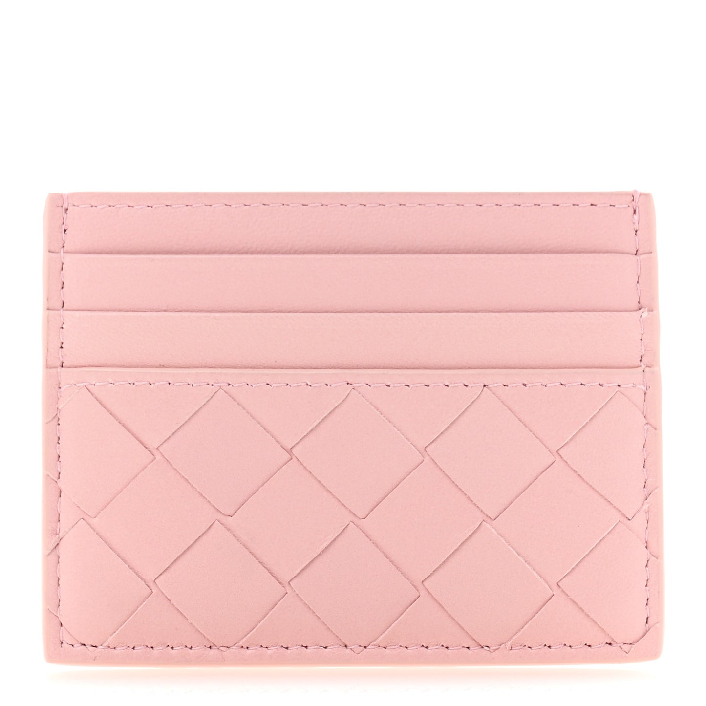 Nappa Intrecciato Card Holder Rose