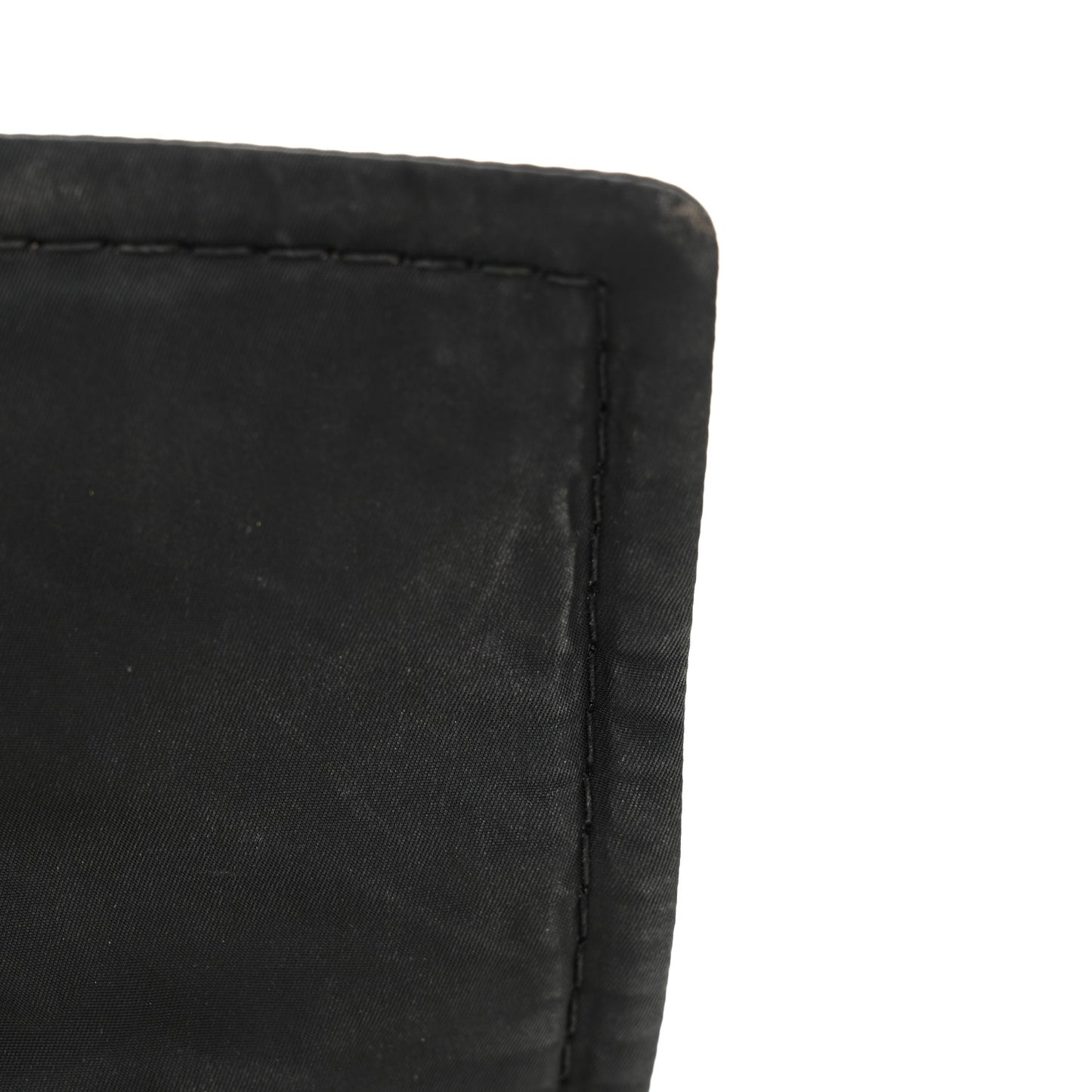 Tessuto Nylon Chain Flap Shoulder Bag Black