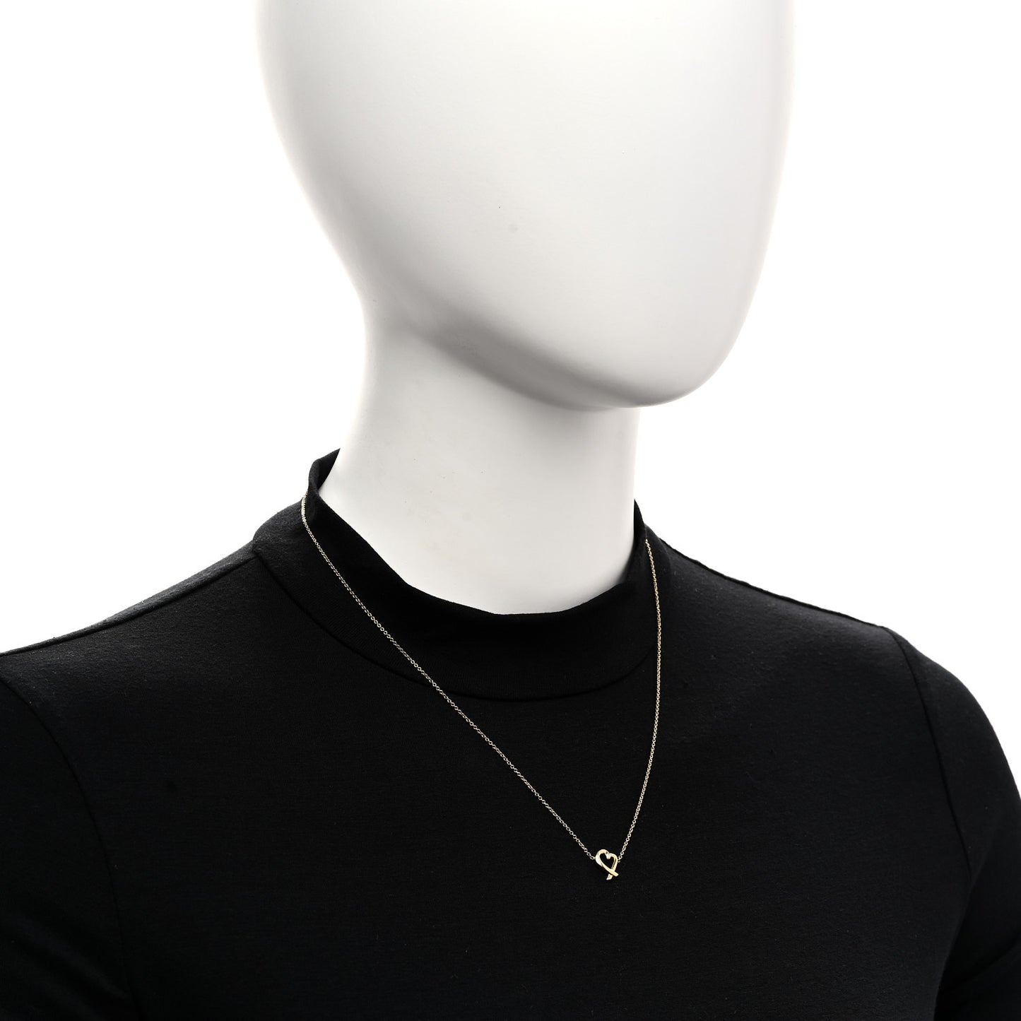 18K Yellow Gold Mini Paloma Picasso Loving Heart Pendant Necklace