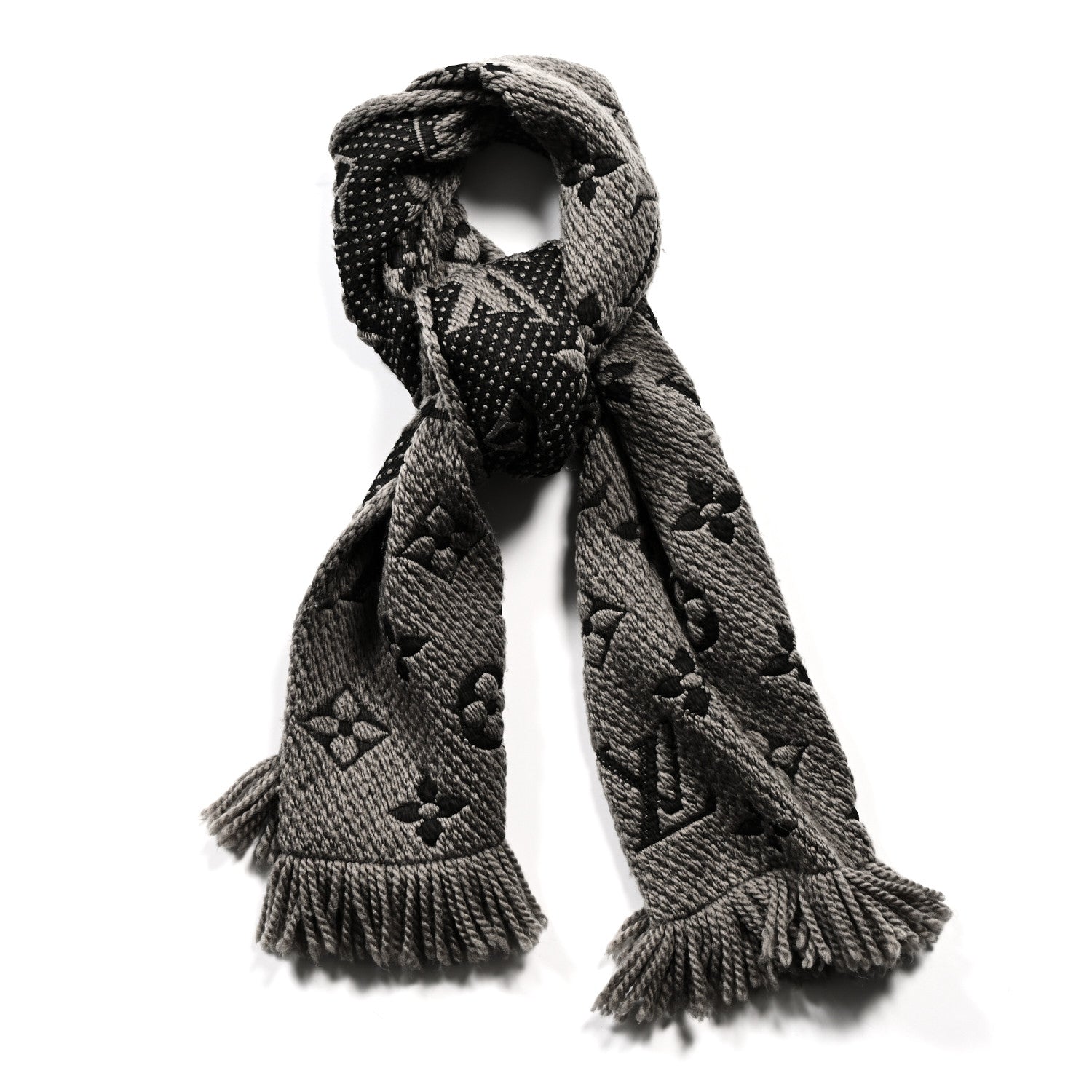 Wool Black Louis Vuitton Head Scarf Louis Vuitton Wool Silk