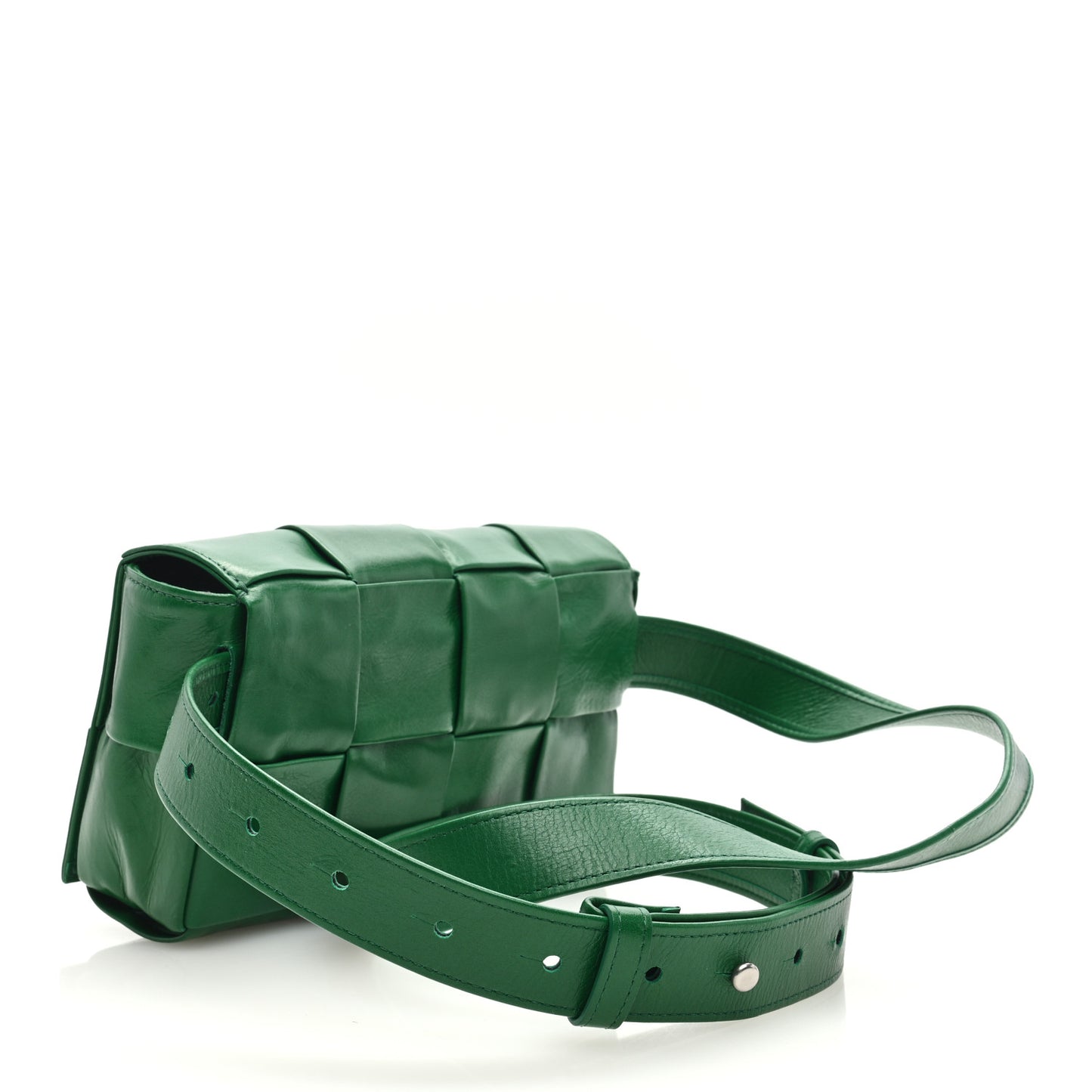 Paper Calfskin Intreccio Cassette Belt Bag Parakeet