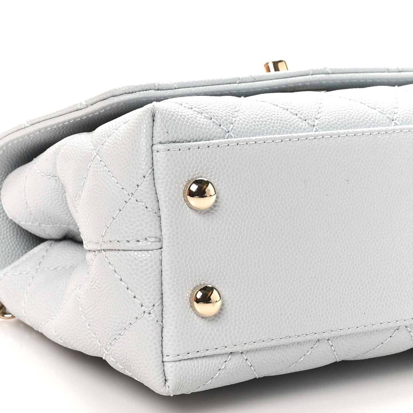 Caviar Quilted Extra Mini Coco Handle Flap Light Blue