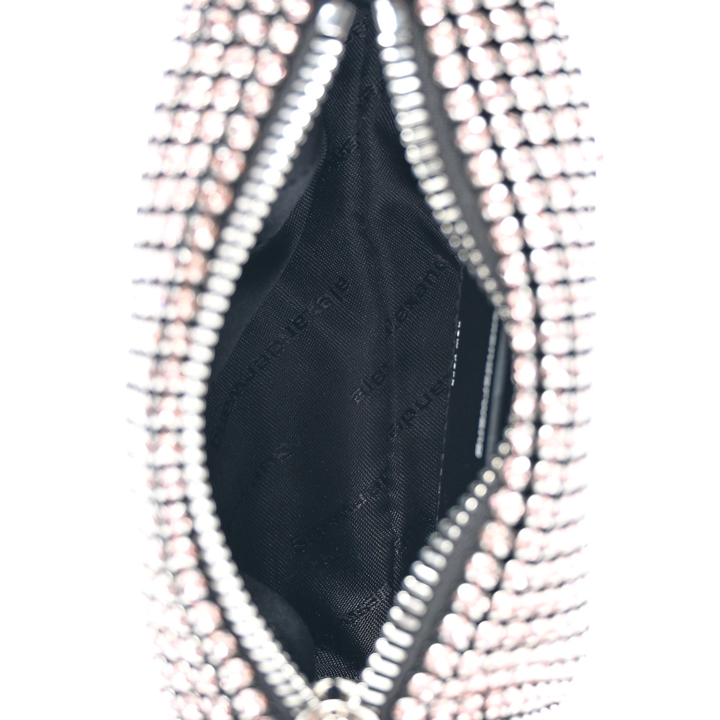 Mesh Crystal Rhinestone Mini Heiress Pouch Pink