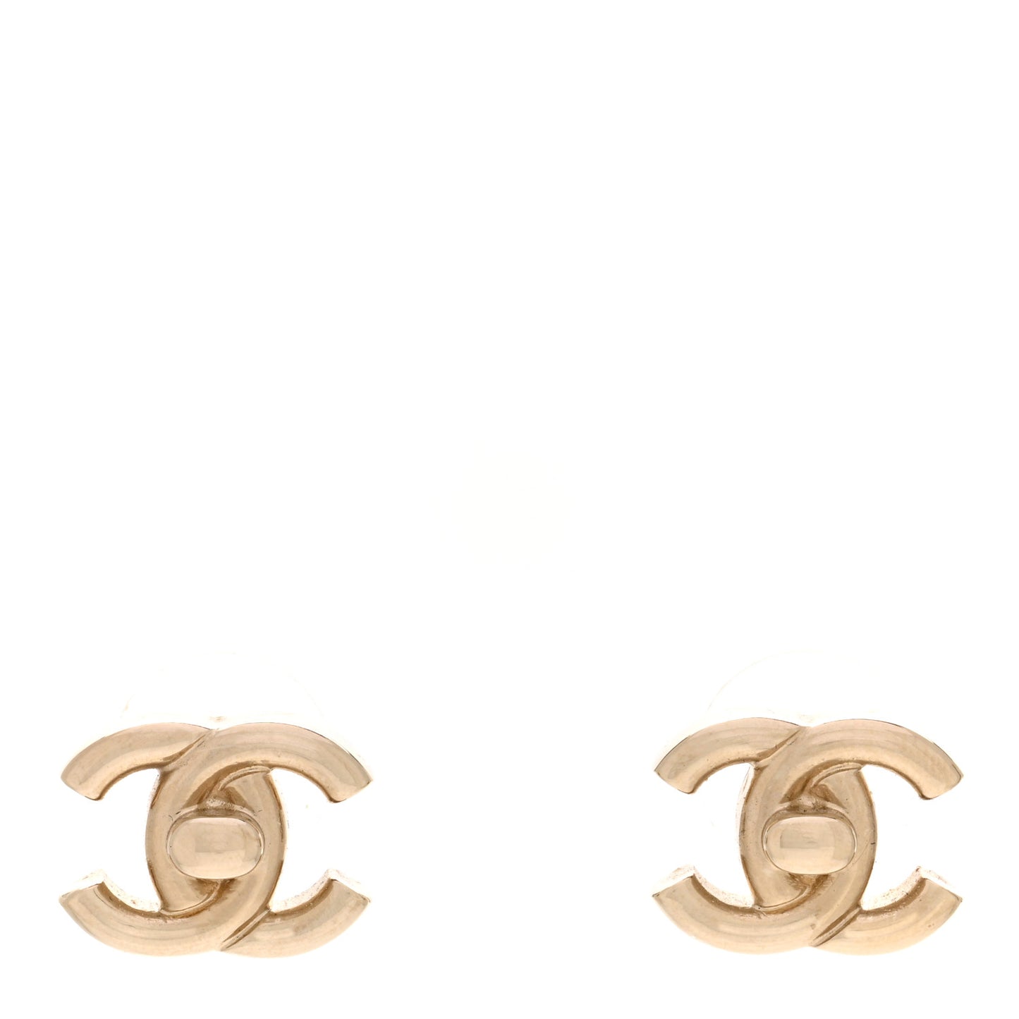CC Turnlock Clip On Earrings Gold