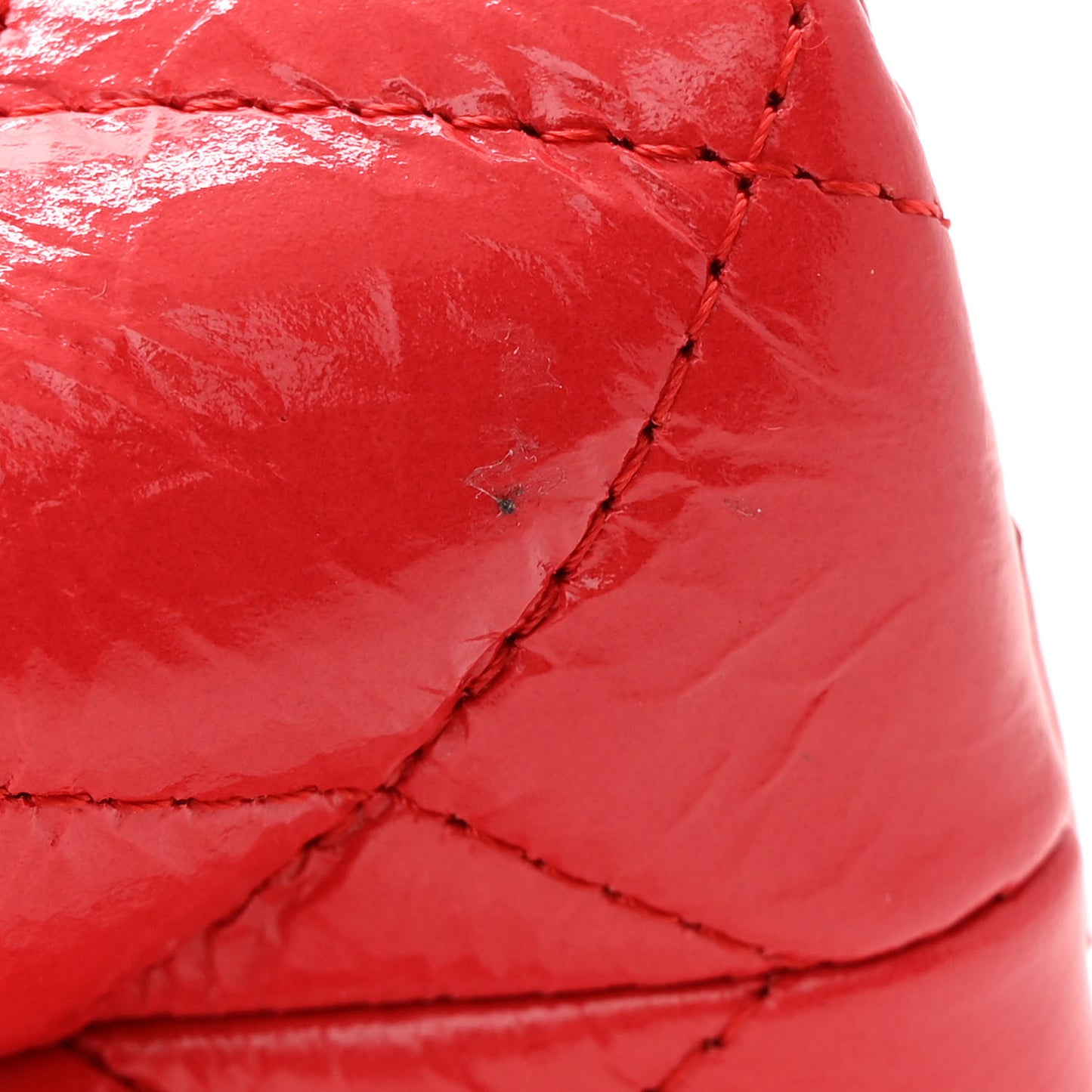 Shiny Aged Calfskin Quilted Nano Kelly Shopper Red