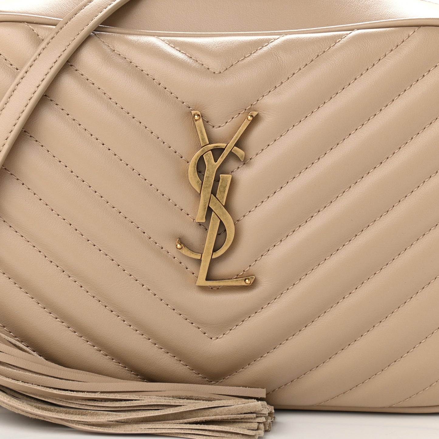 Calfskin Matelasse Monogram Lou Camera Bag Dark Beige