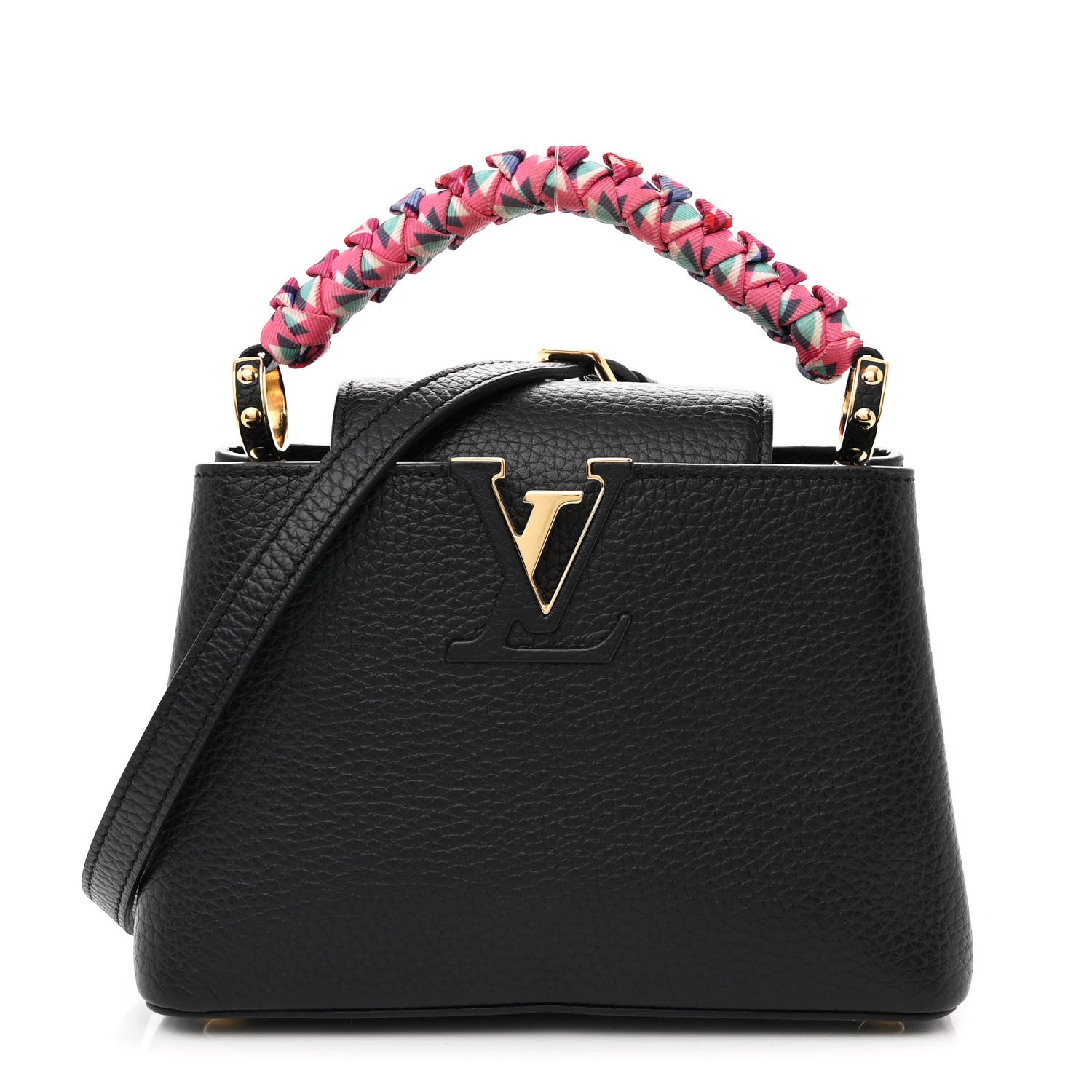Louis Vuitton Taurillon Braided Capucines Mini Black 1 of 12