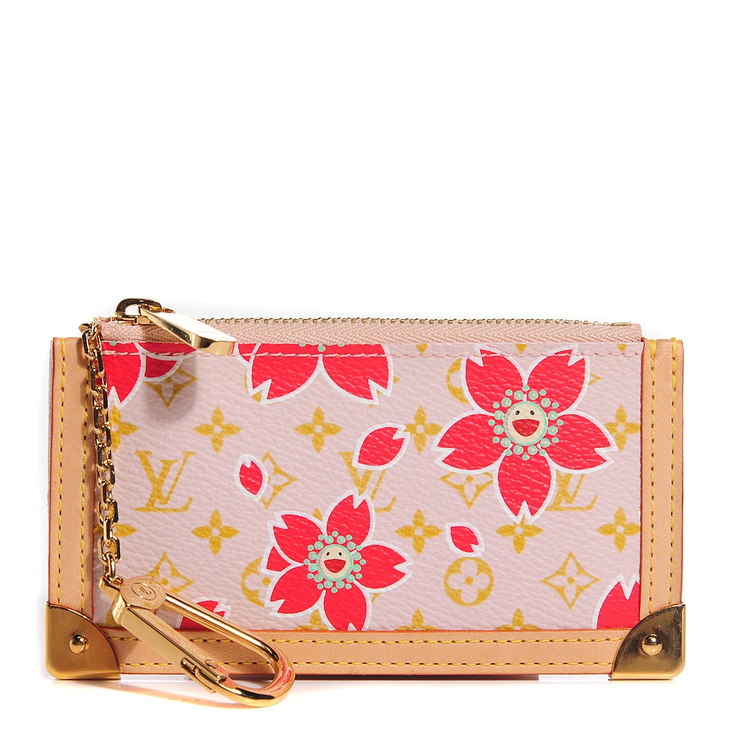 Monogram Cherry Blossom Key Pouch Red