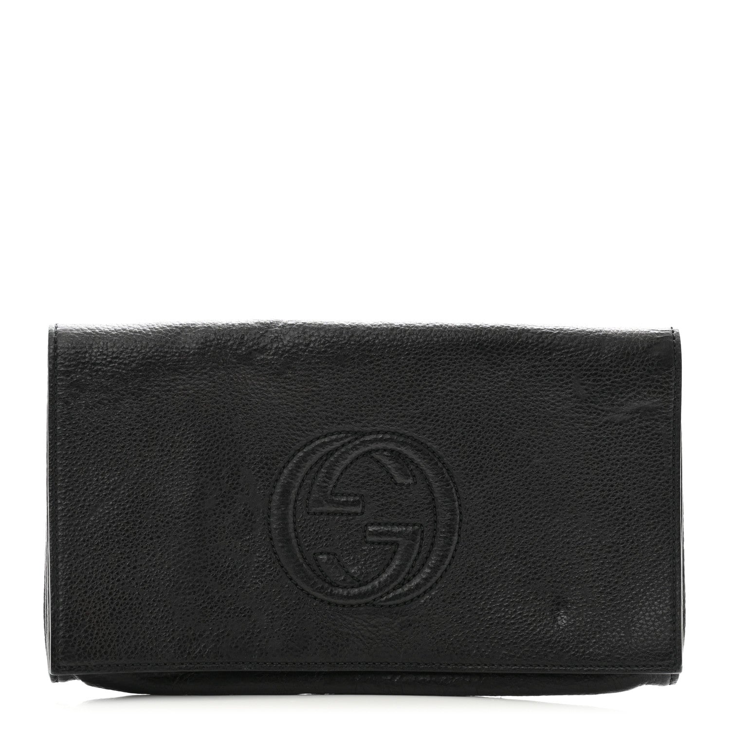 Gucci Pebbled Calfskin Medium Soho Clutch Black 1 of 12