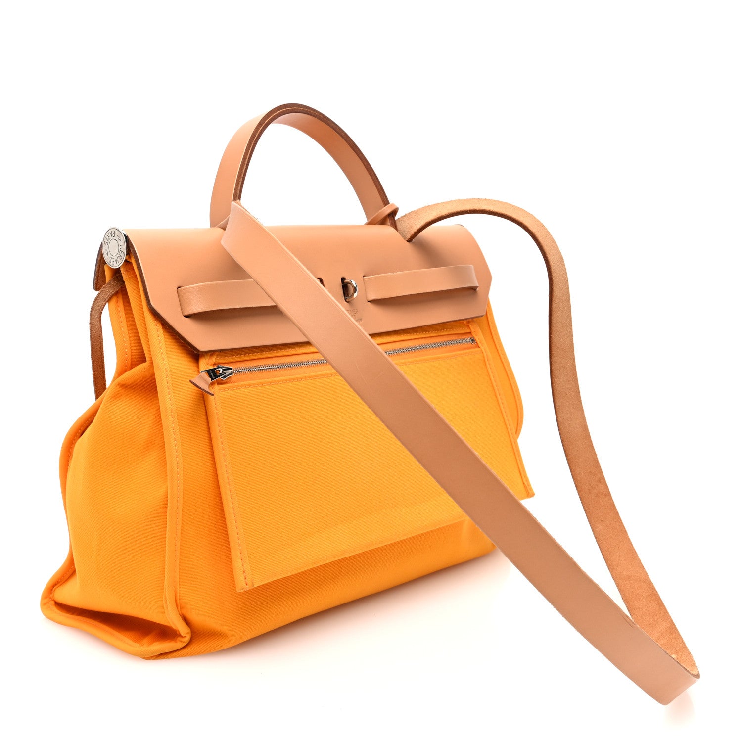 Hermes Vache Hunter Toile Herbag Zip 31 PM  Jaune D'Or 4 of 10