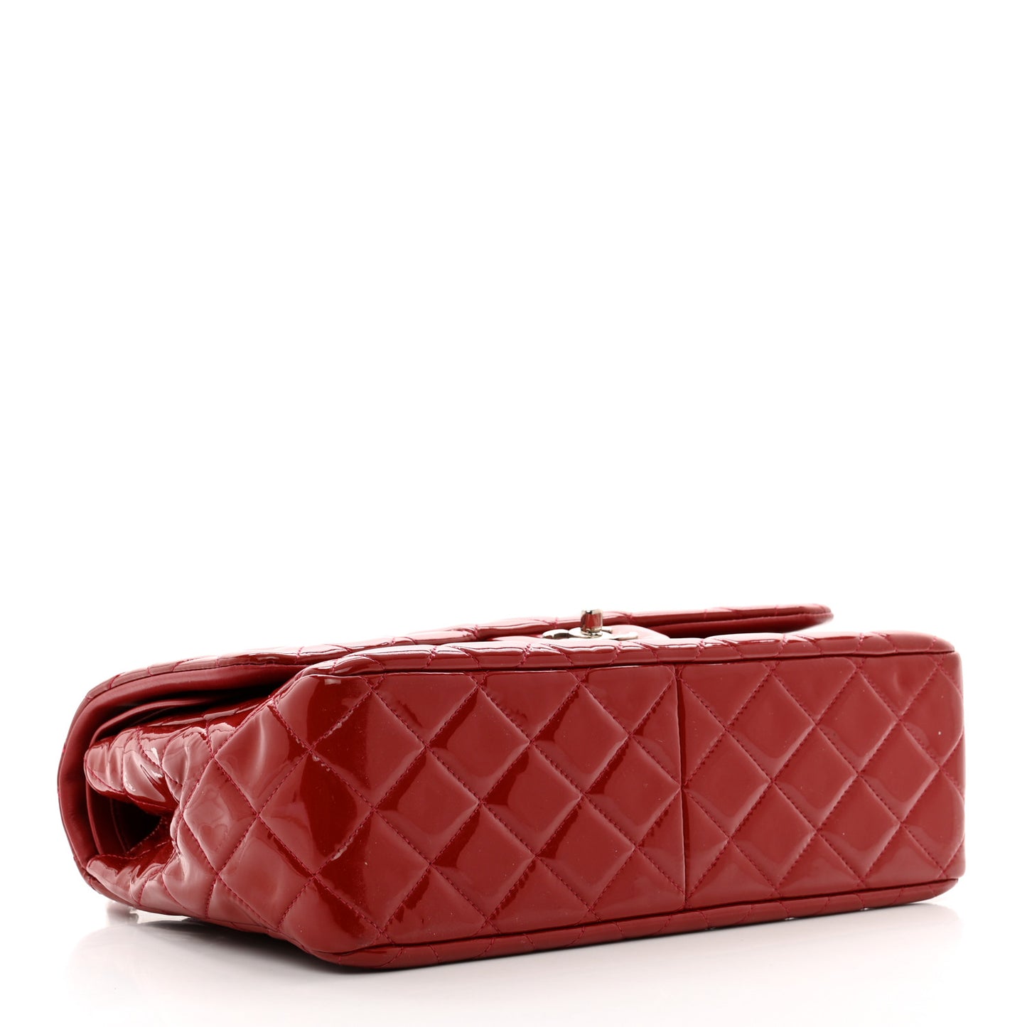 Patent Quilted Jumbo Double Flap Red