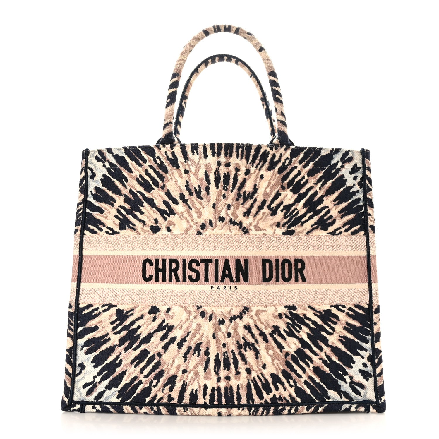 Christian Dior Canvas Embroidered Tie Dye Large Book Tote Multicolor 1 of 9