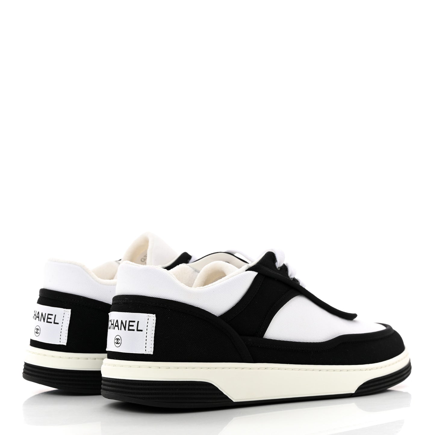 Fabric Womens Logo Sneakers 39.5 Black White
