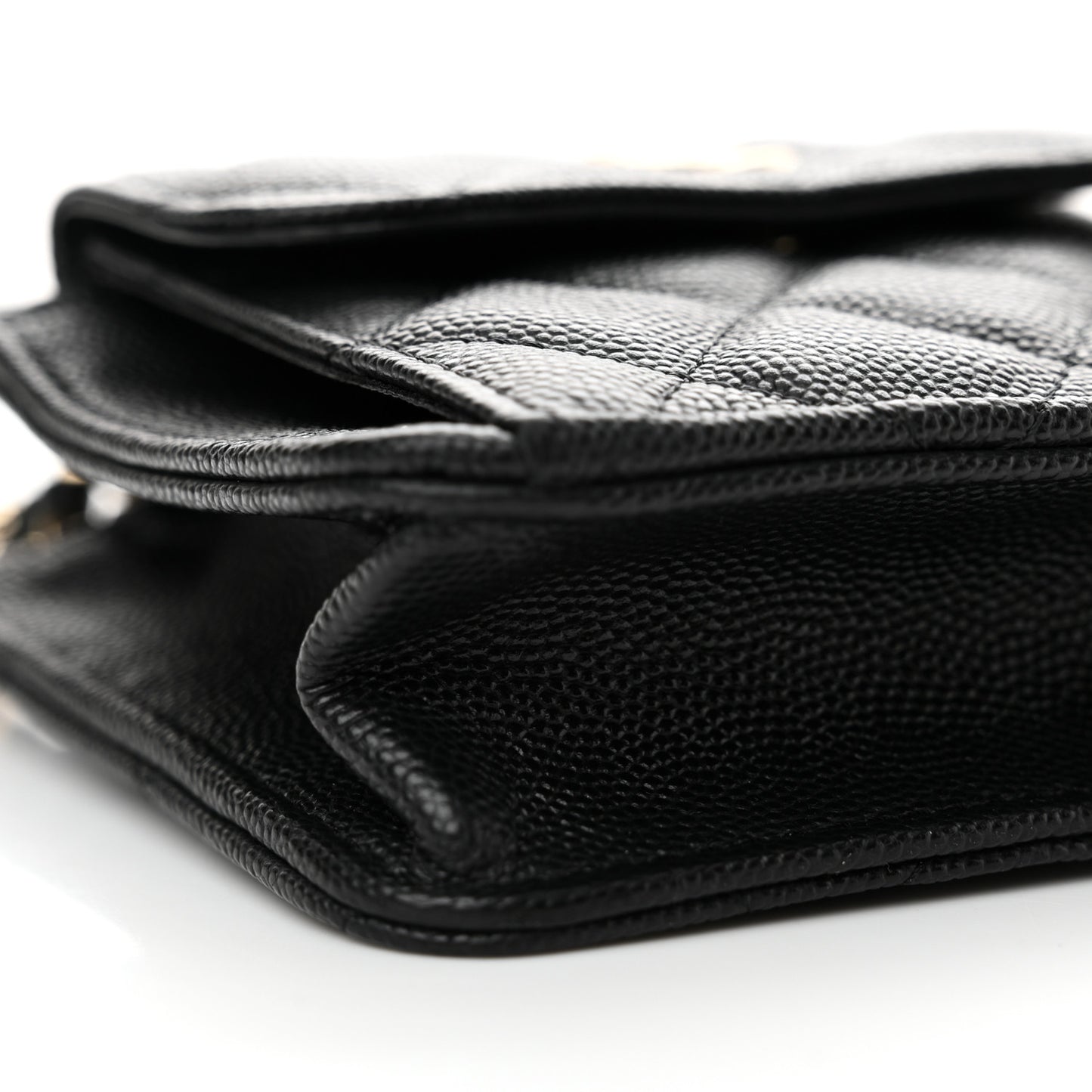 Caviar Quilted In & Out Chain Wallet Black
