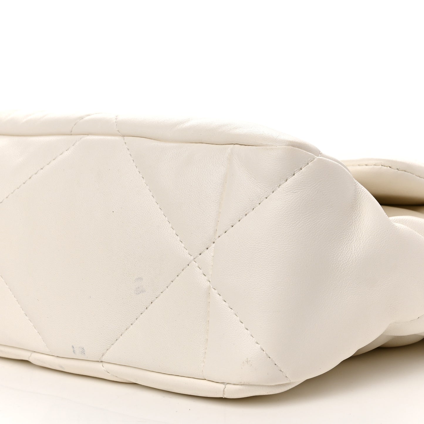 Goatskin Quilted Large Chanel 19 Flap White