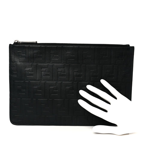Vitello Grace FF 1974 Embossed Pouch Black