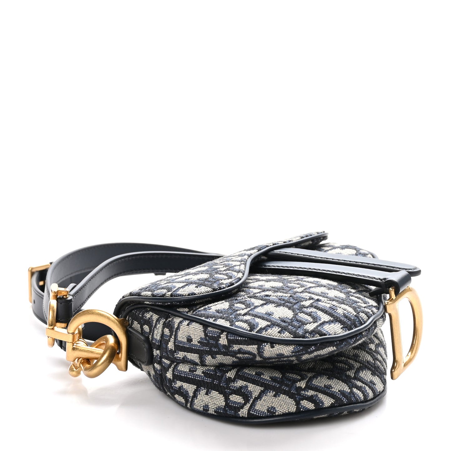 Oblique Mini Saddle Bag With Strap Blue