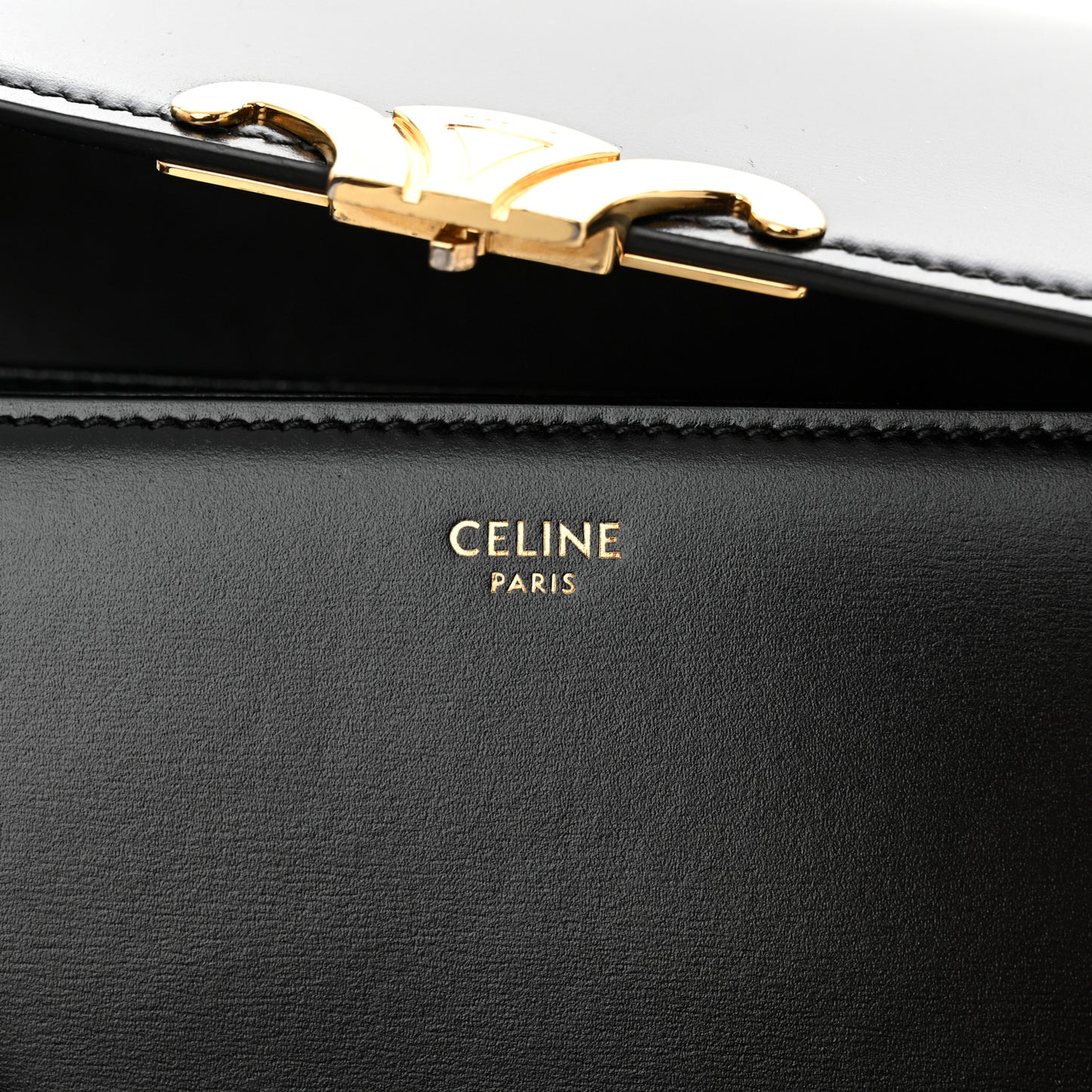 Shiny Calfskin Medium Triomphe Black