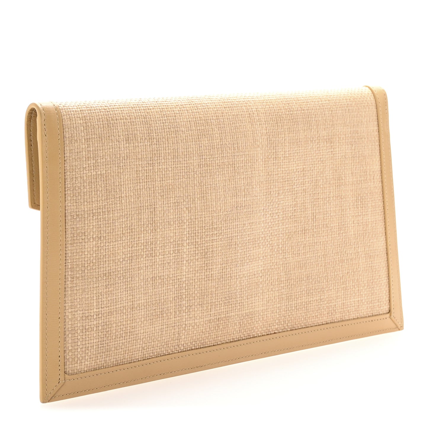 Micro Raffia Uptown Pouch Natural Hay Blush