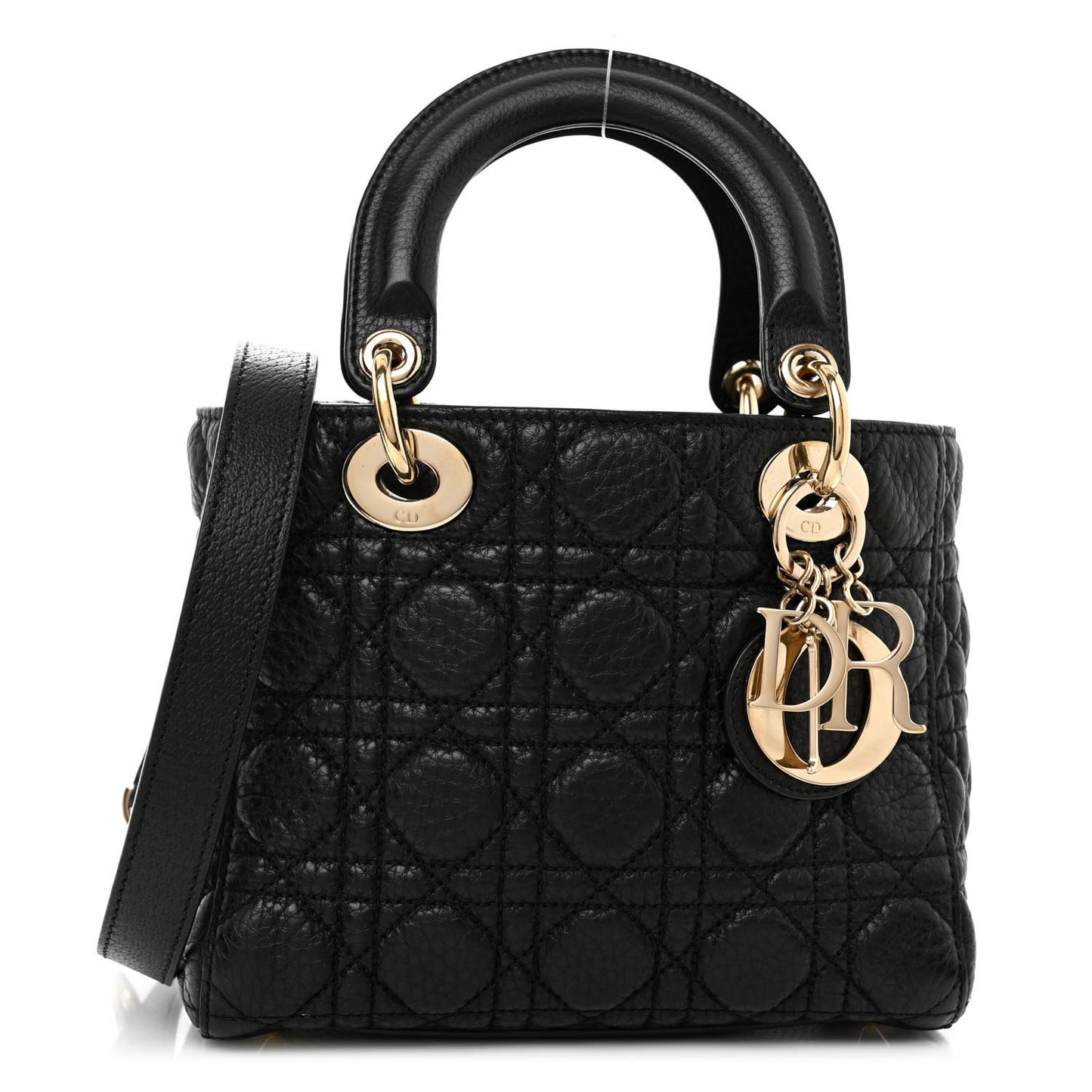Grained Calfskin Cannage Small Lady Dior Black