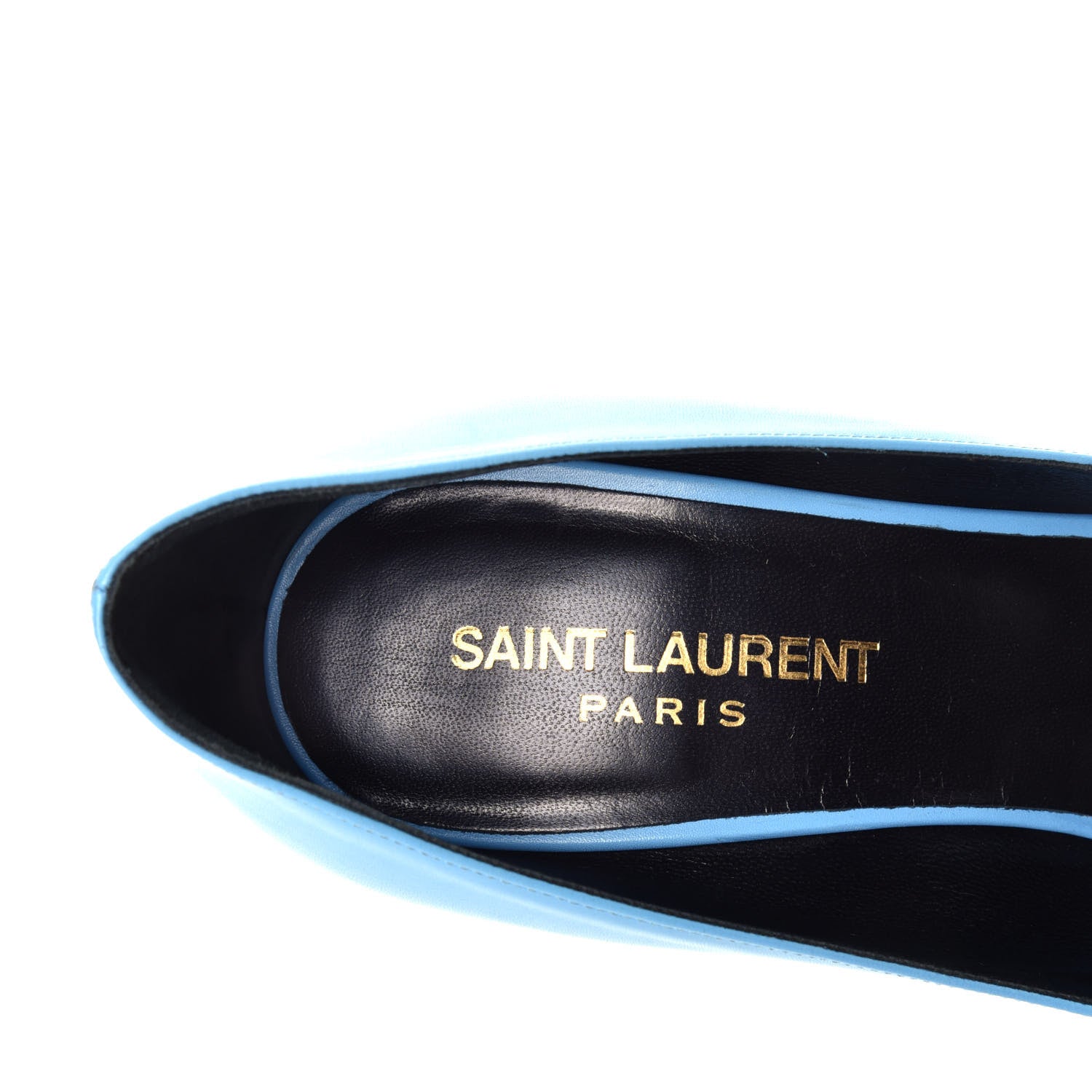 Saint Laurent Calfskin Bi-Color Cap Toe 85 Pumps 36.5 Black Blue 7 of 9