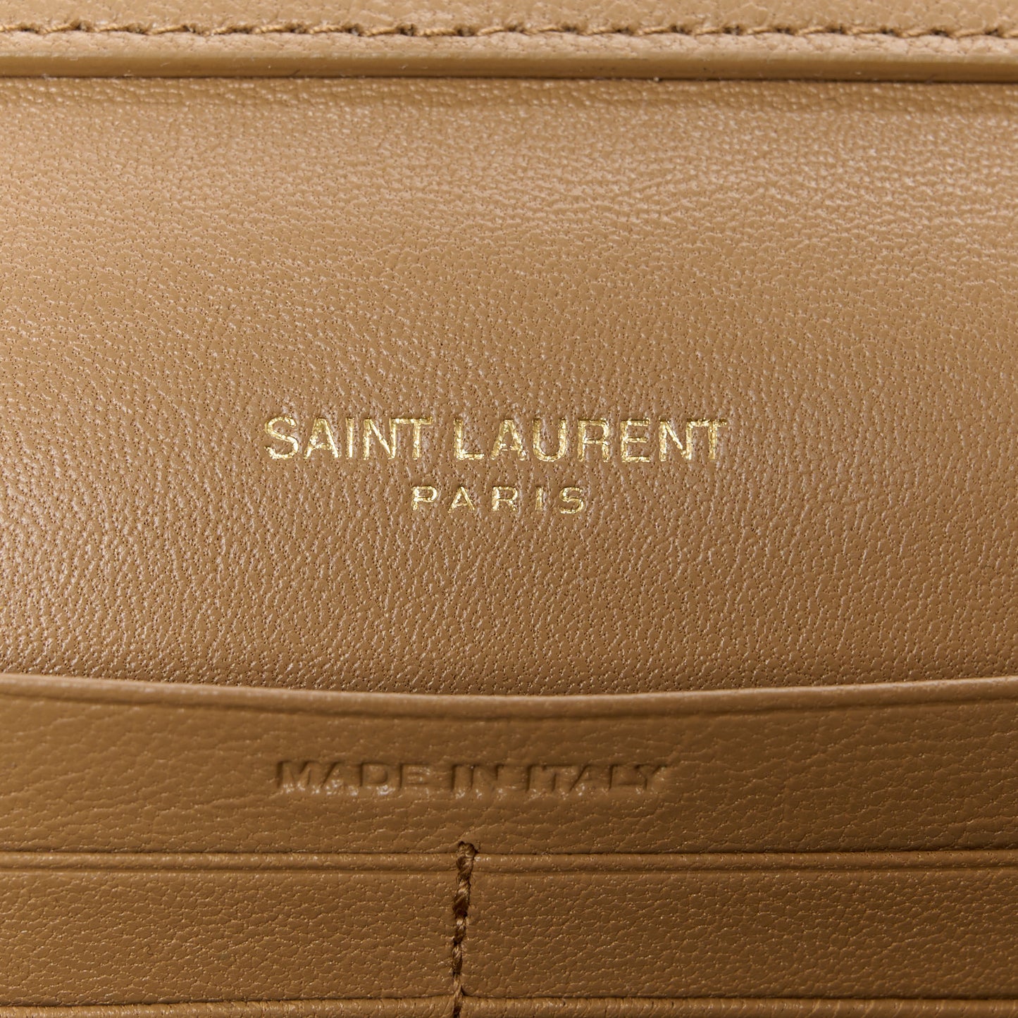 Lambskin Diamond Quilted Becky Chain Wallet Natural Tan