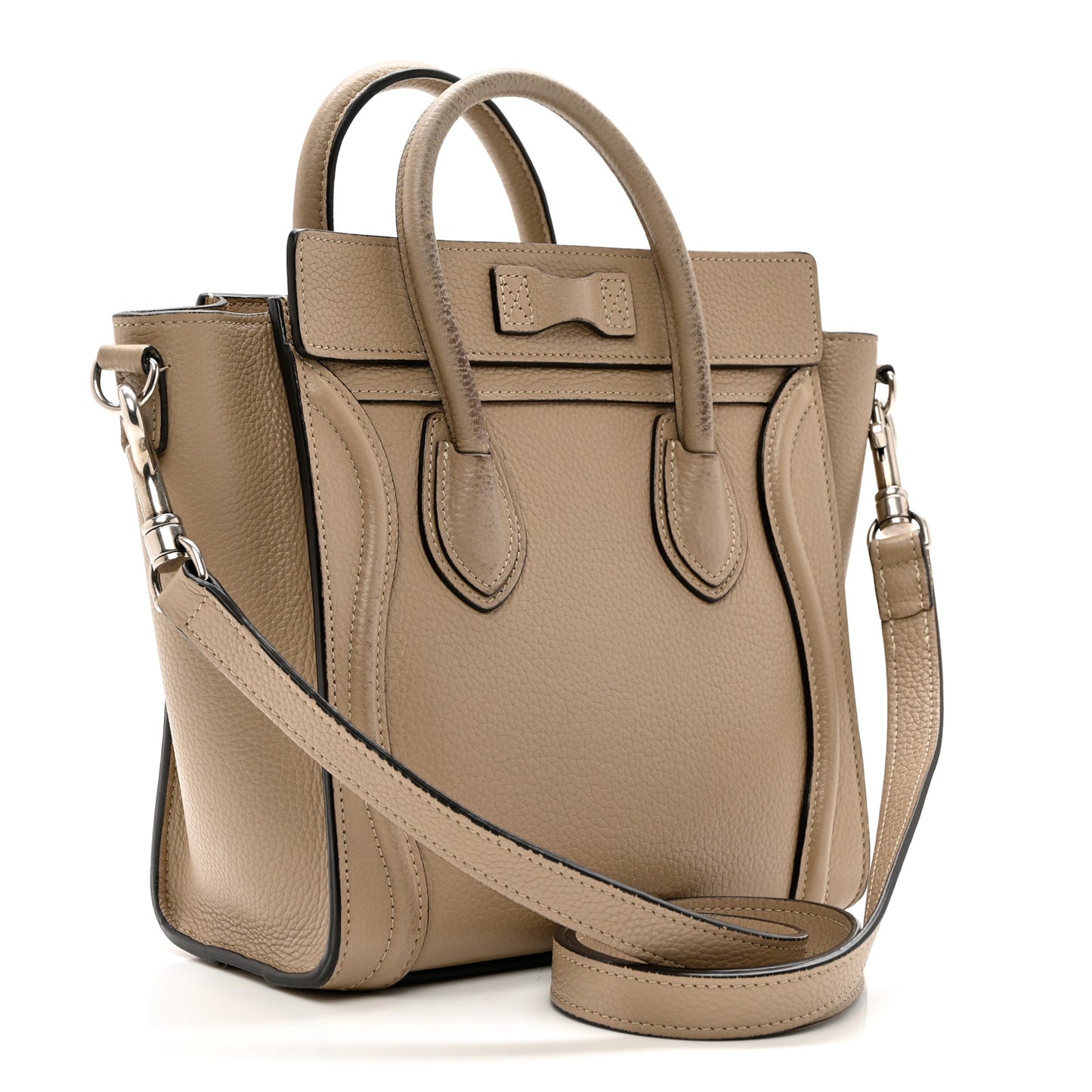 Drummed Calfskin Nano Luggage Dune