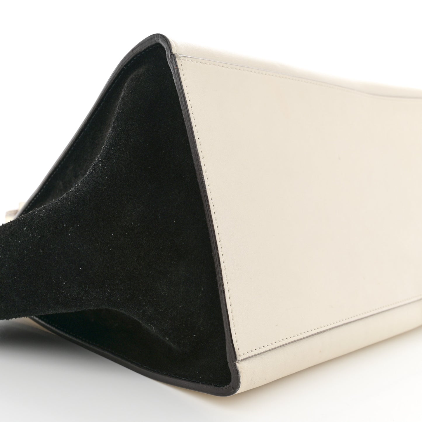 Calfskin Suede Whipsnake Medium Trapeze Black White