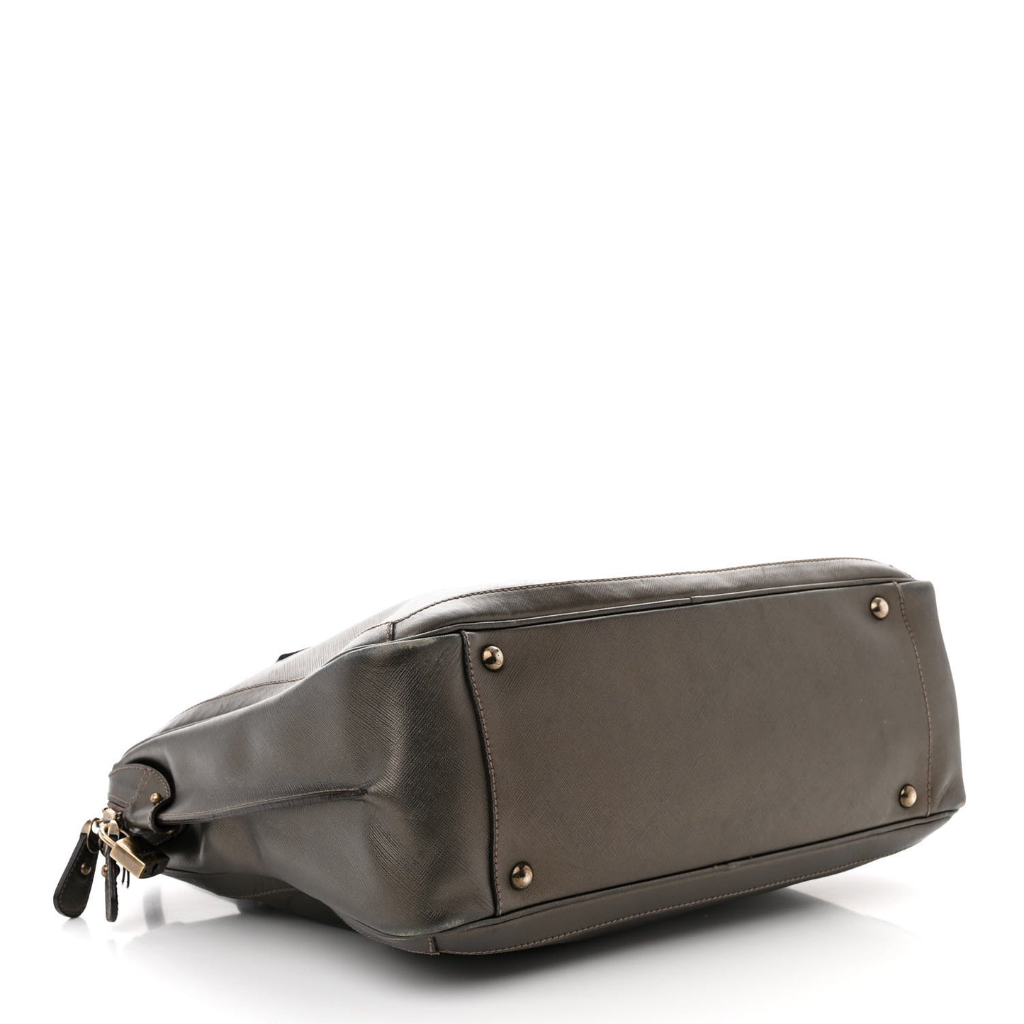 Hammered Calfskin Gancini Briefcase Grey