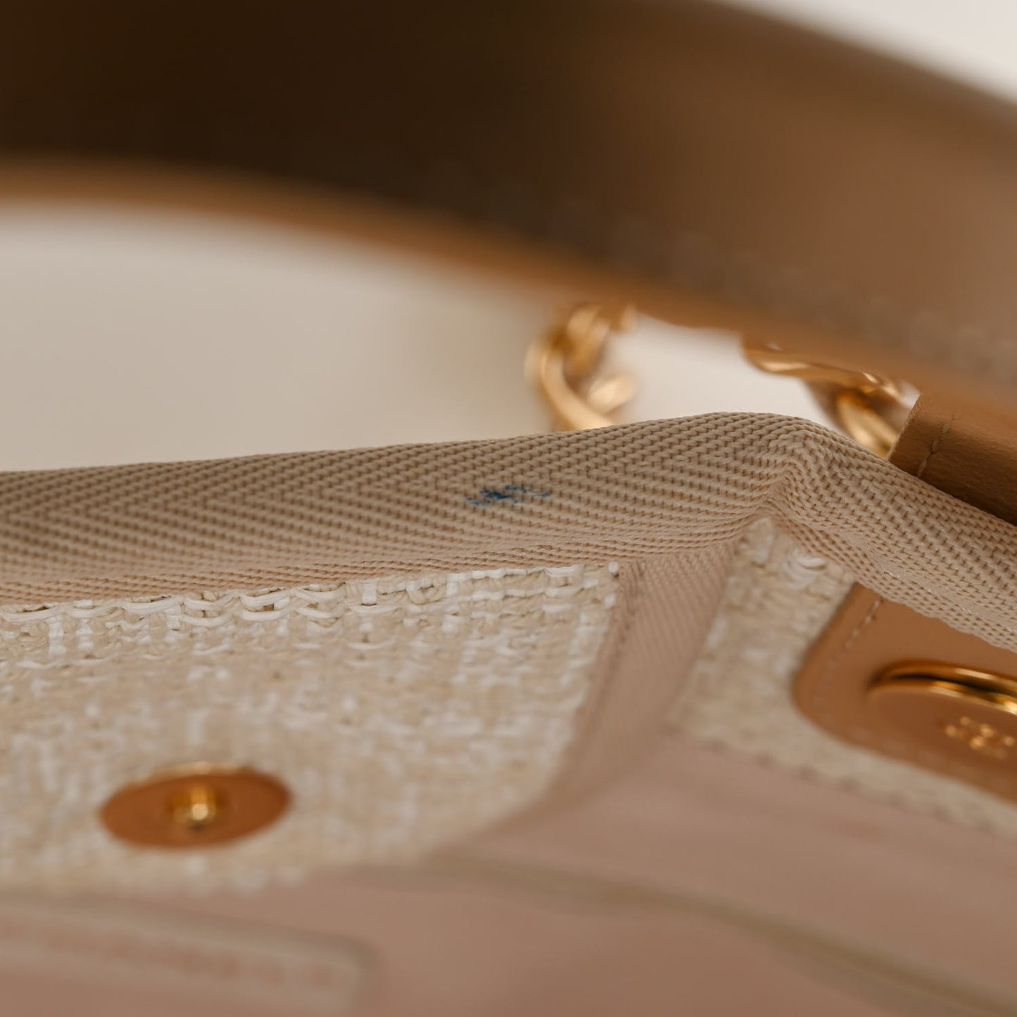 Mixed Fibers Calfskin Medium Deauville Tote Light Beige