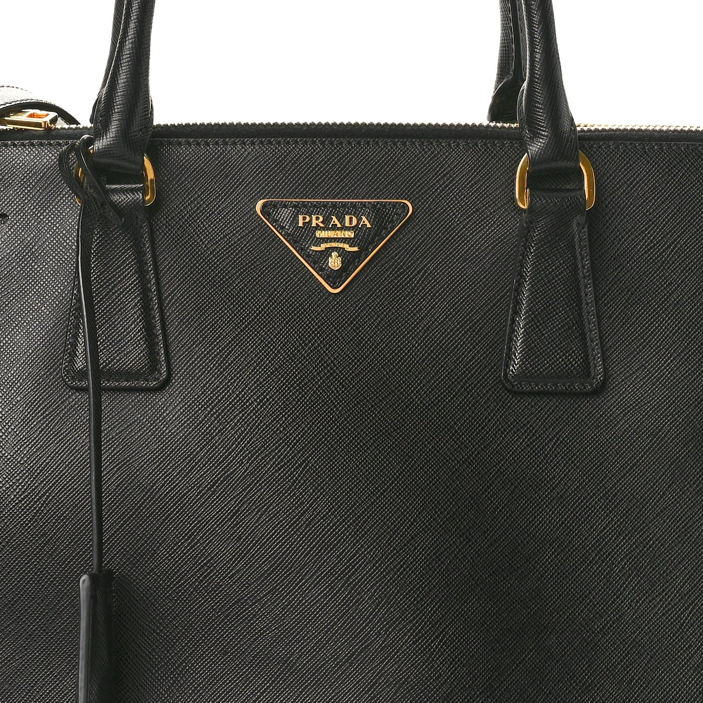 Saffiano Medium Galleria Double Zip Tote Black