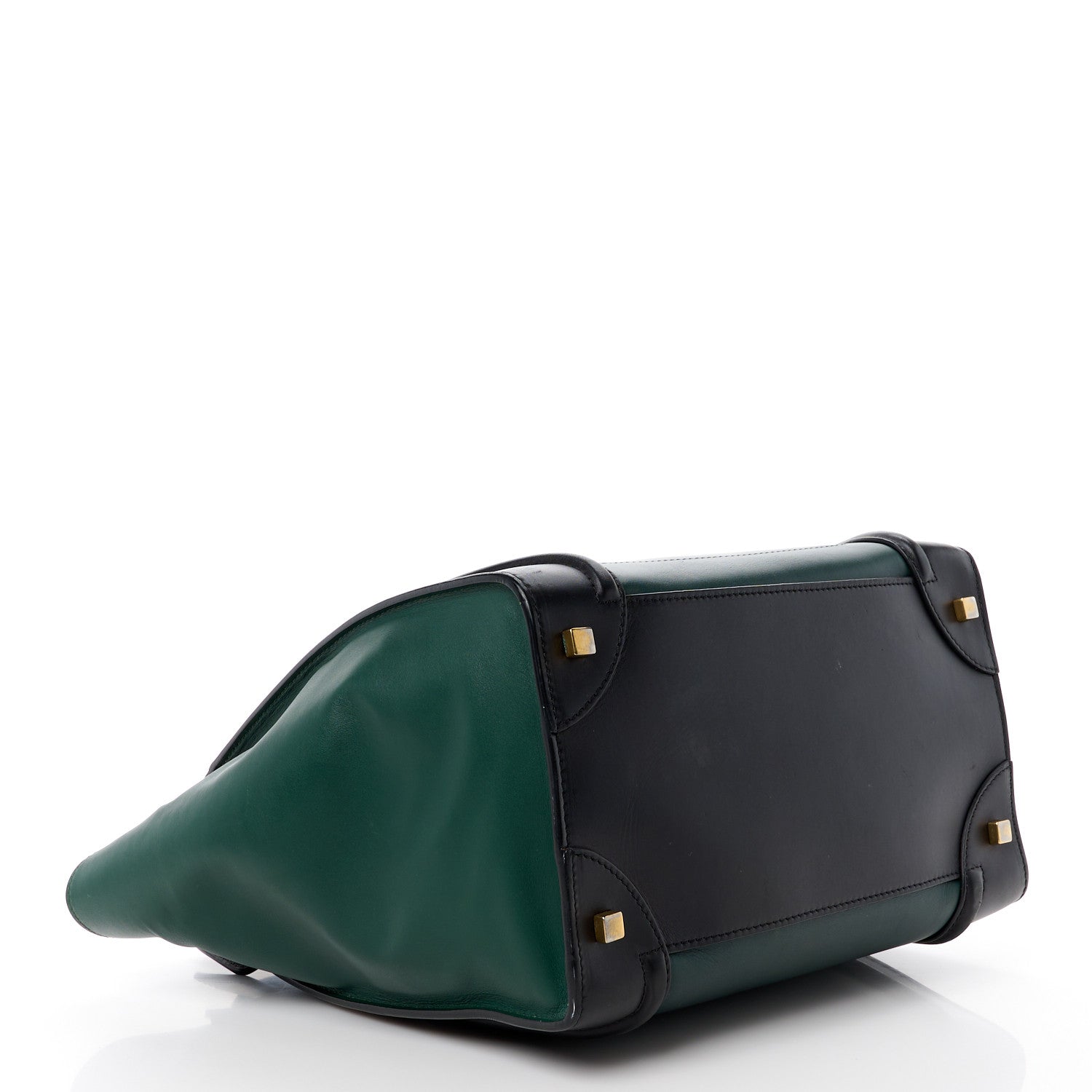 Celine Smooth Calfskin Mini Bi-Color Luggage Forest Black 4 of 13