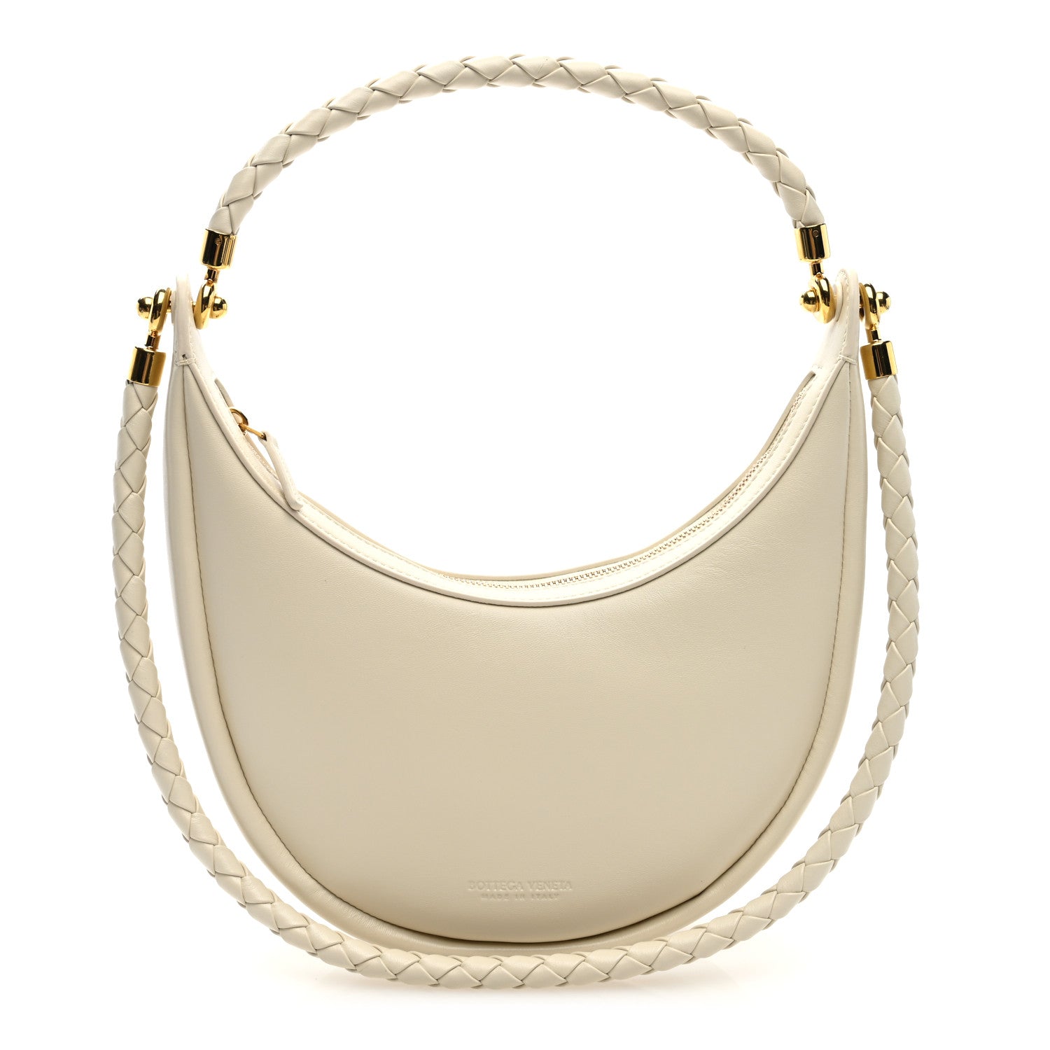 Bottega Veneta Smooth Calfskin Hula Hoop Shoulder Bag Sea Salt