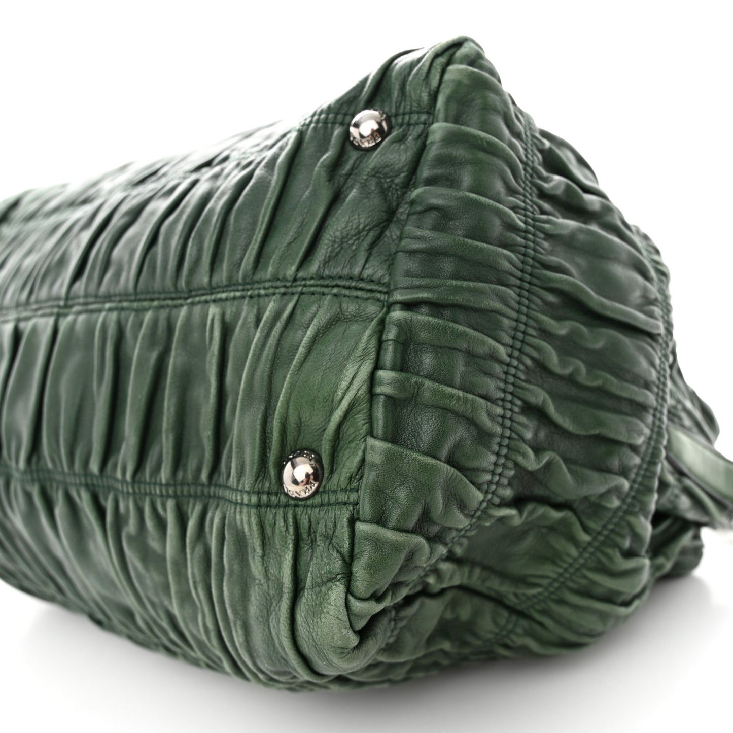 Nappa Gaufre Double Zip Tote Green