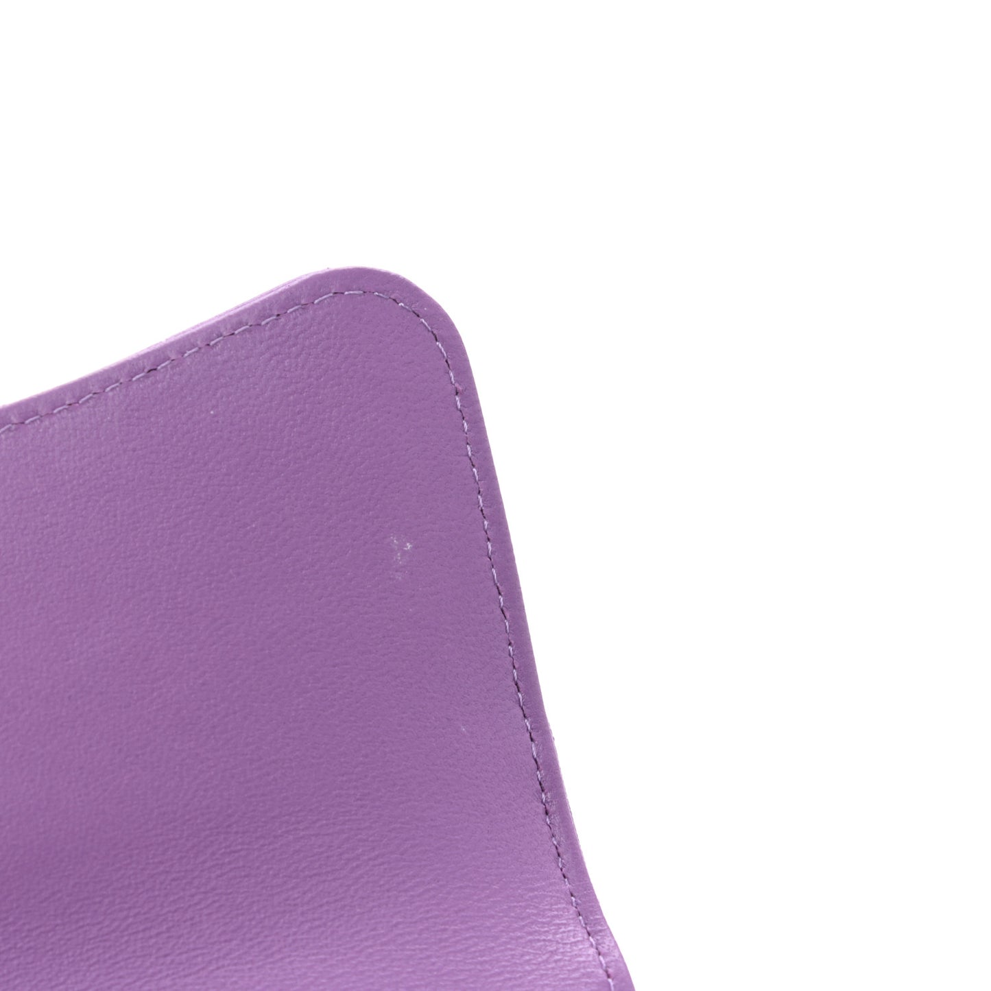 Lambskin Quilted Flap Phone Holder With Chain Purple