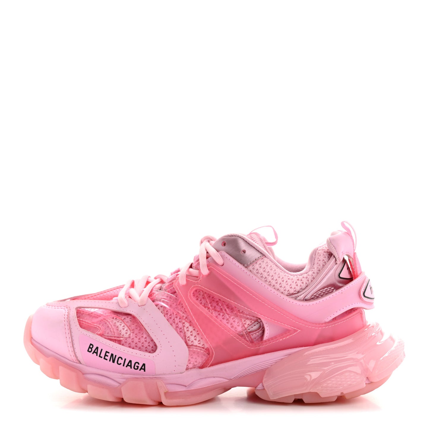Rubber Mesh Fabric Clear Sole Womens Track Sneakers 39 Pink
