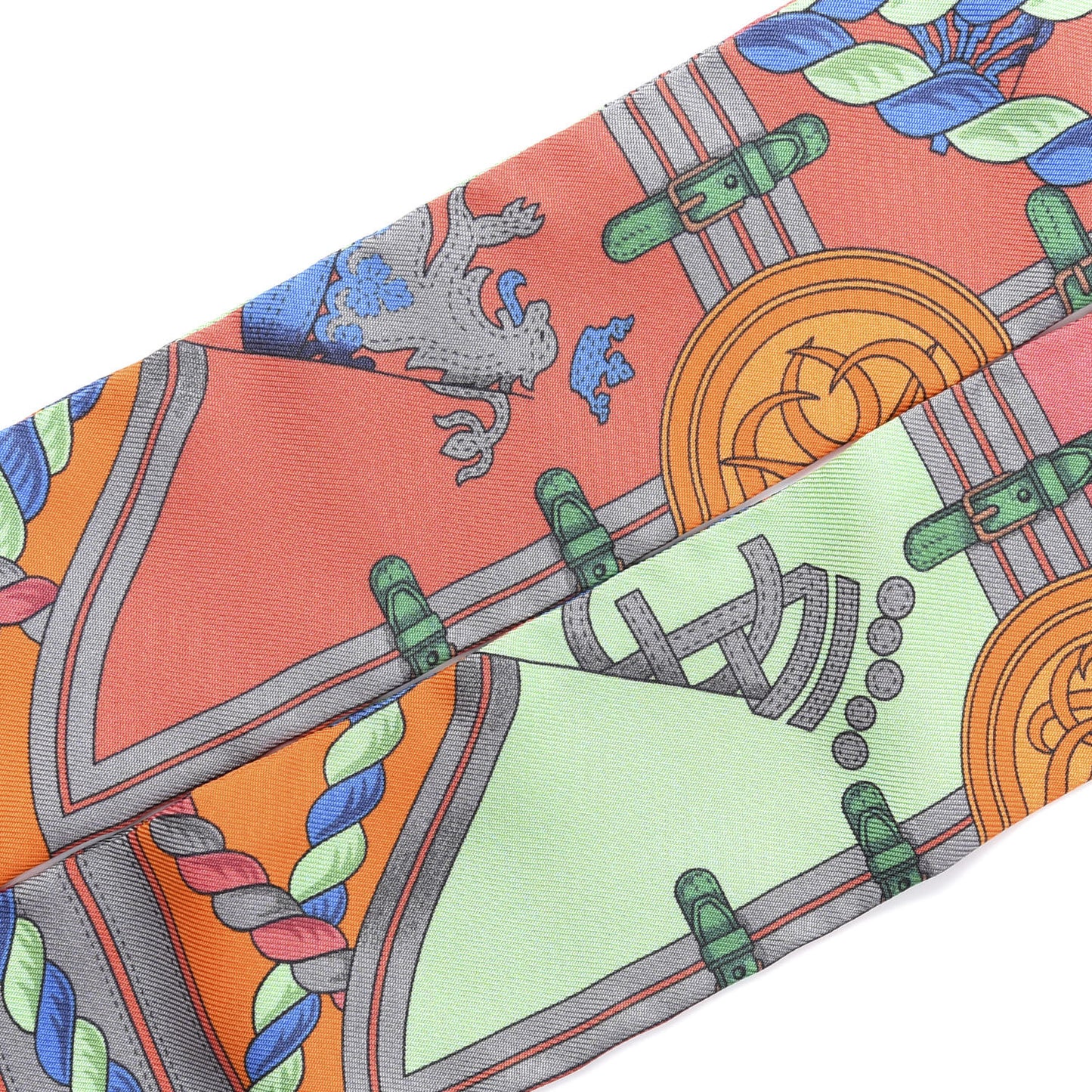 Silk Grande Tenue Twilly Vert Orange Corail