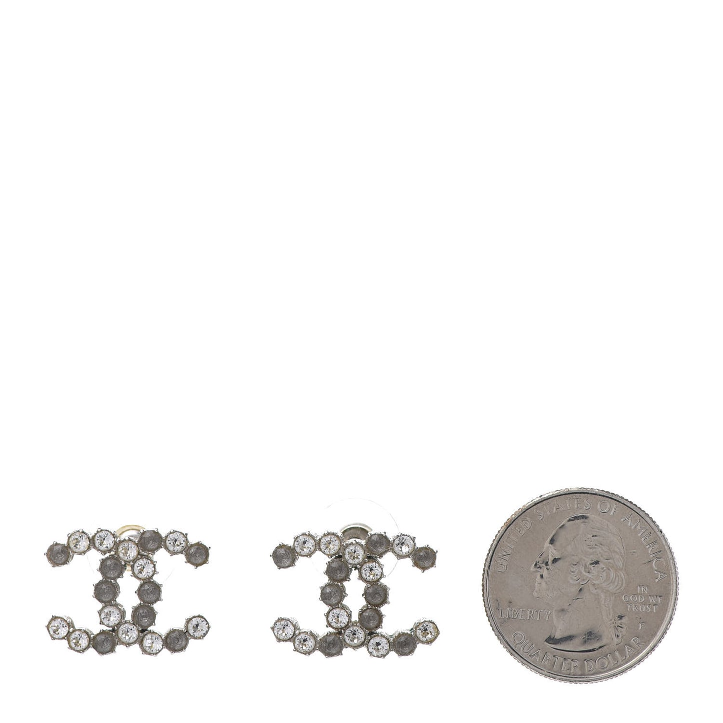 Crystal CC Earrings Grey Silver