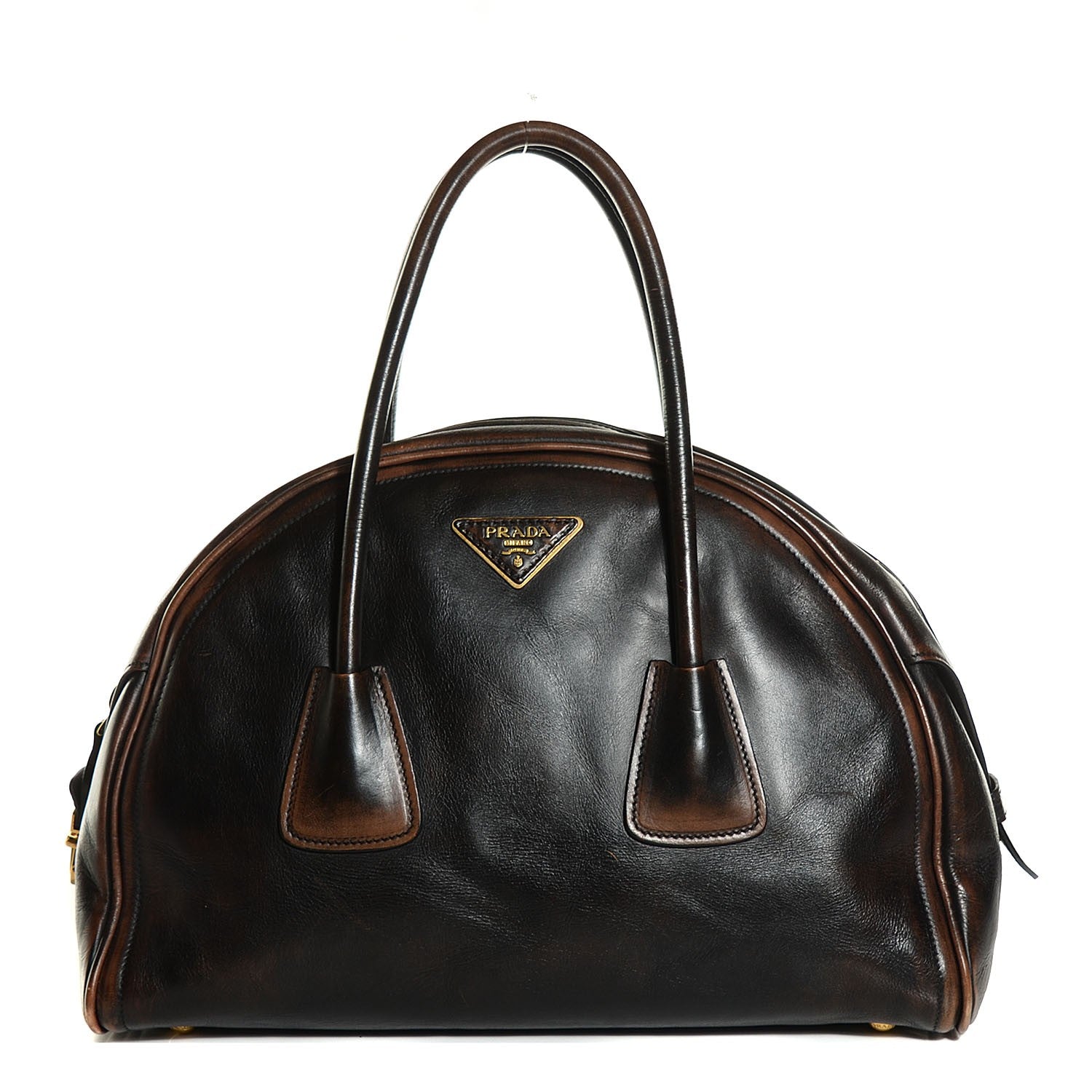 Prada Vitello Vintage Bowling Bag Black 1 of 9