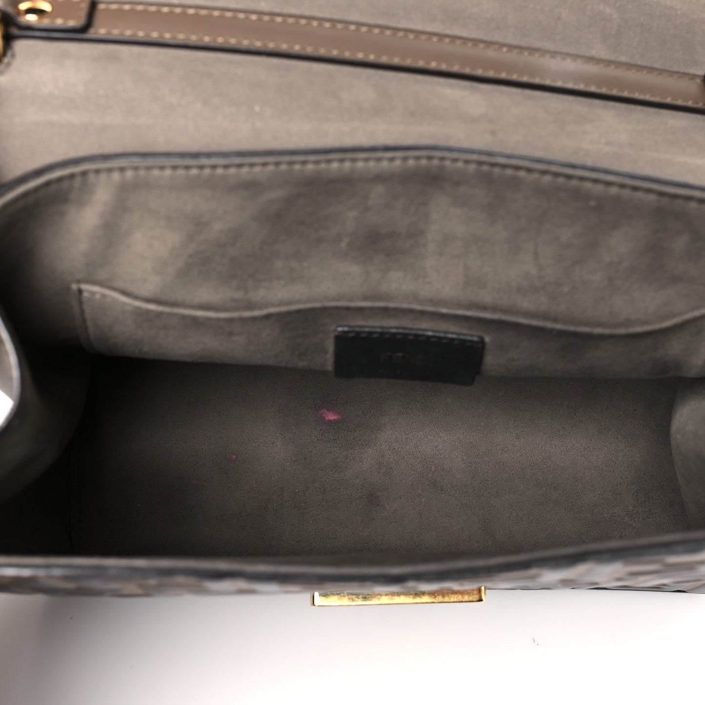 Vitello Century F is Fendi Bi-Color FF 1974 Embossed Kan I Shoulder Bag Maya Black