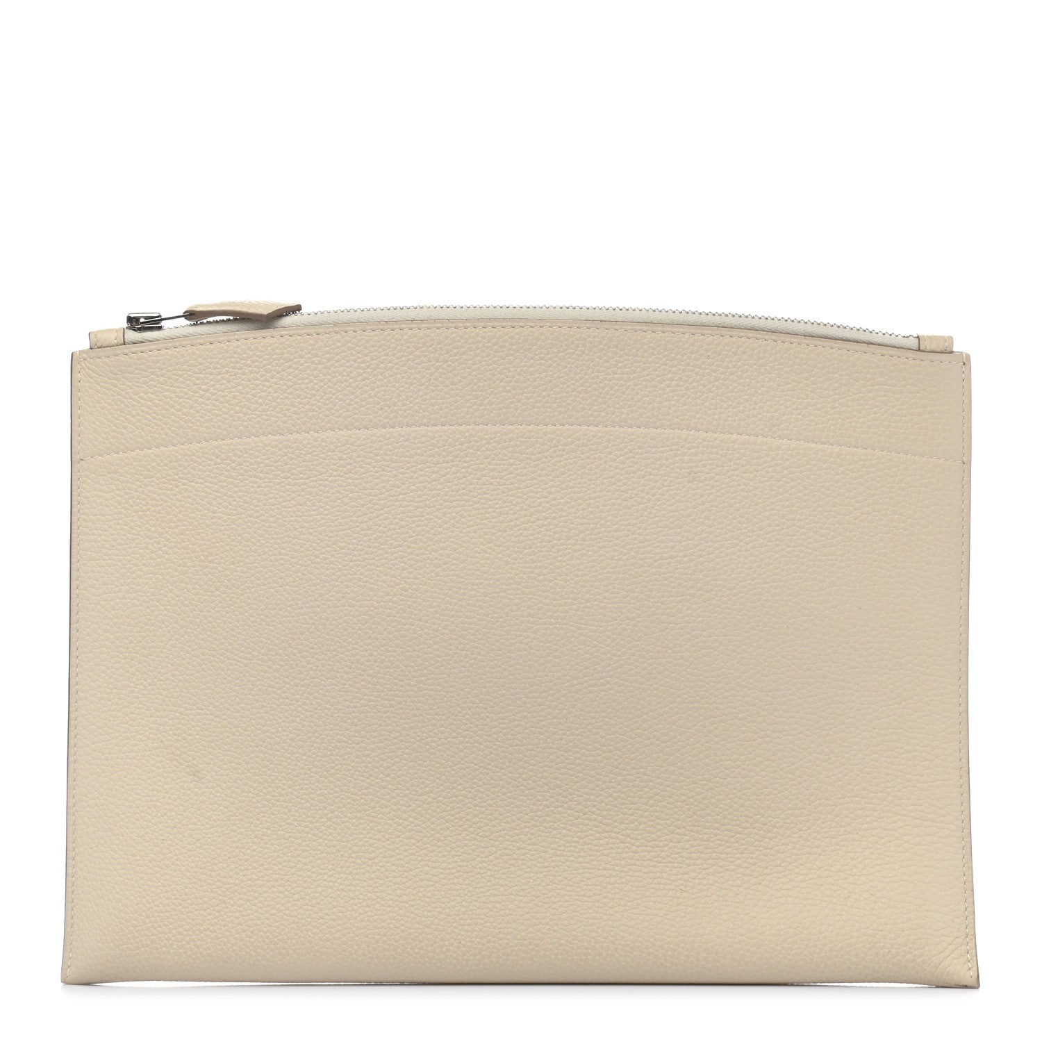 Hermes Togo Medium Bazar Pouch Craie 1 of 9