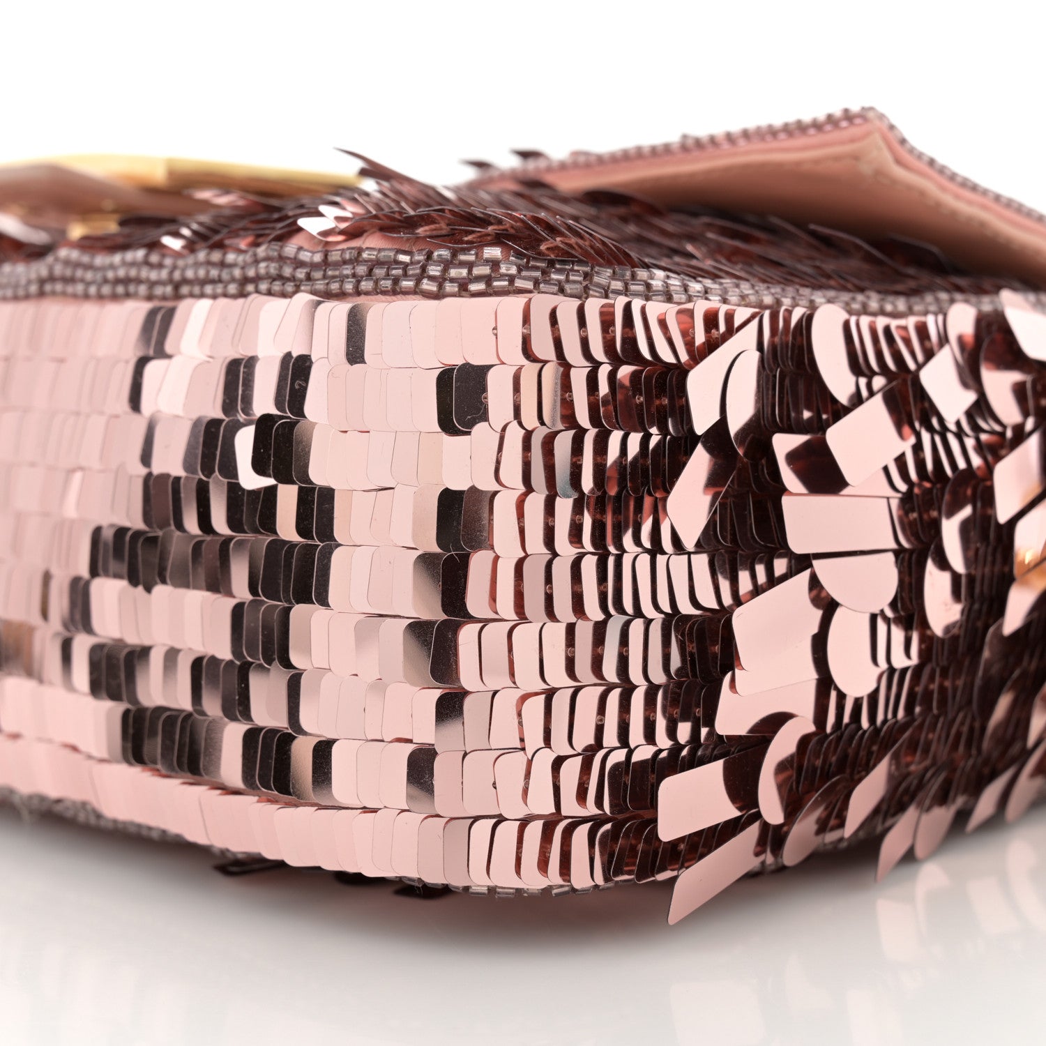 Fendi Sequin Paillettes Vitello Grace Sex and the City Baguette Baby Pink 10 of 10