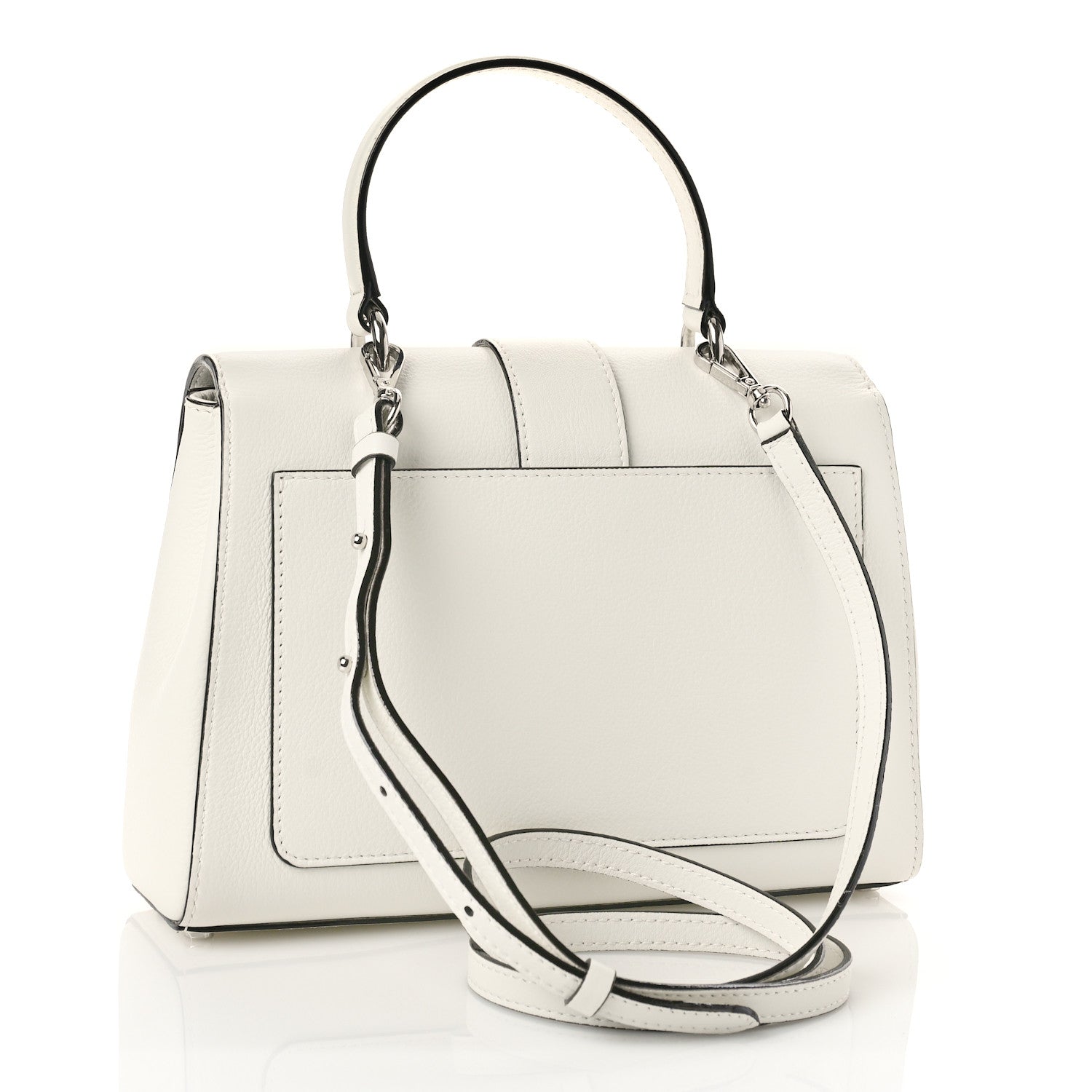 Jimmy Choo Calfskin Crystal Medium Cheri Top Handle Bag Milk 3 of 11