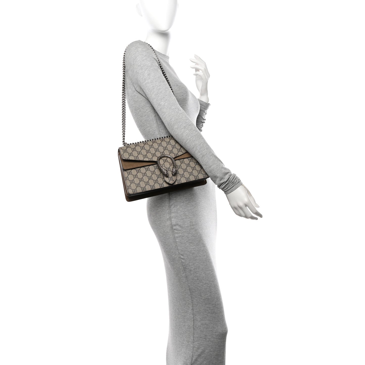 GG Supreme Monogram Small Dionysus Shoulder Bag Taupe